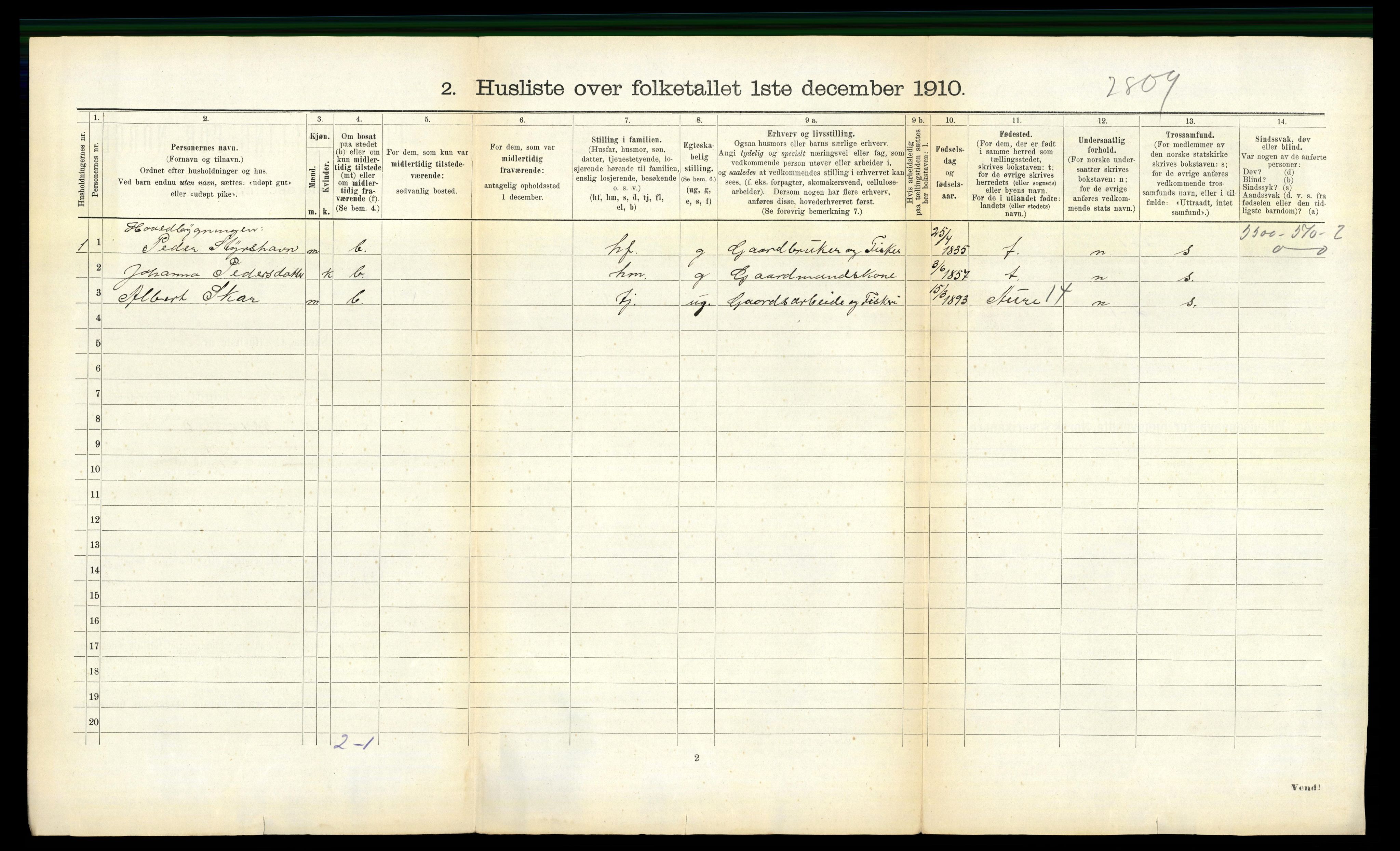 RA, 1910 census for Tustna, 1910, p. 555