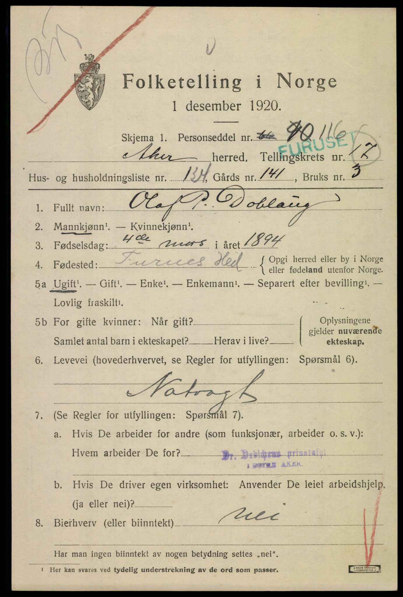 SAO, 1920 census for Aker, 1920, p. 105780