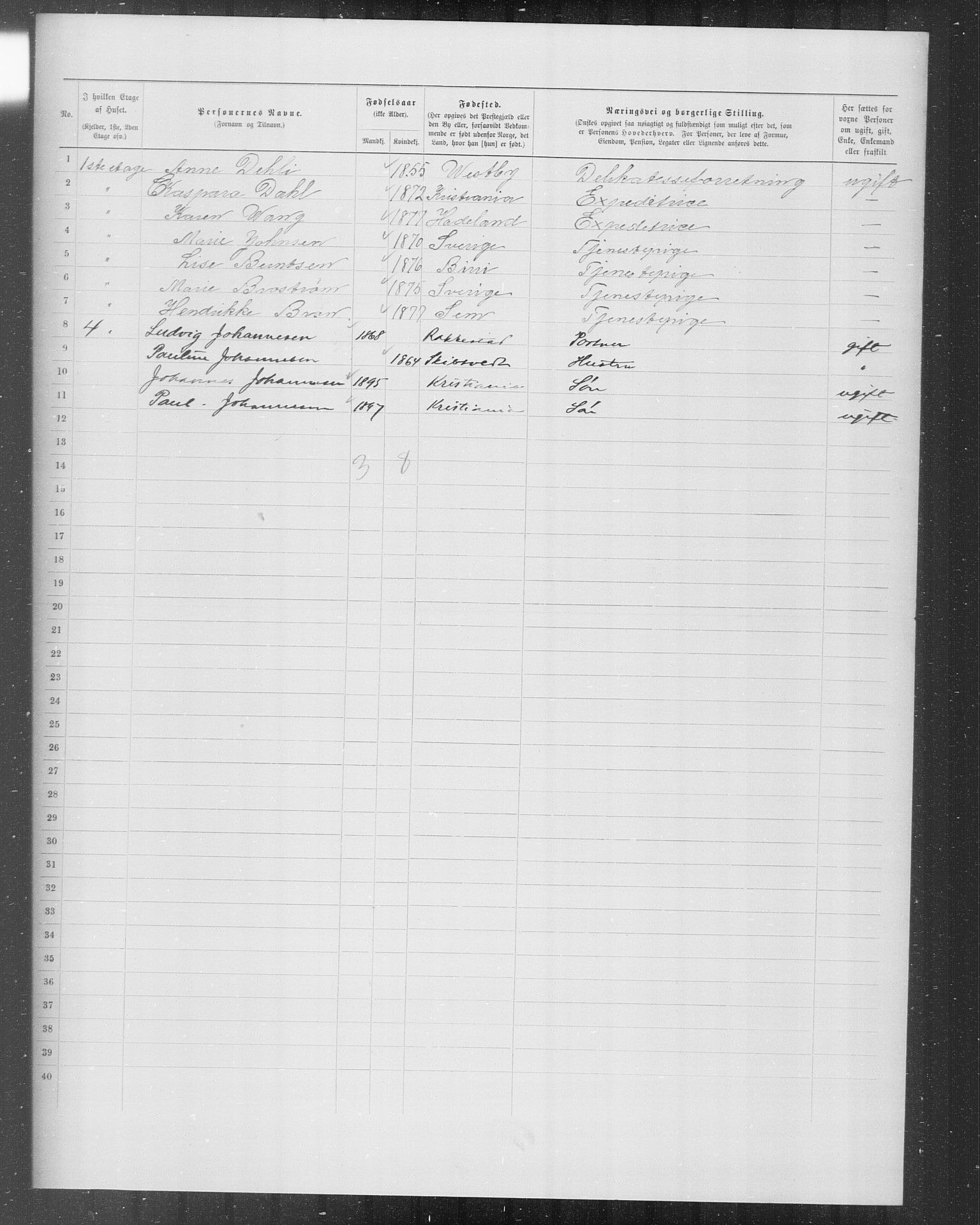 OBA, Municipal Census 1899 for Kristiania, 1899, p. 9028