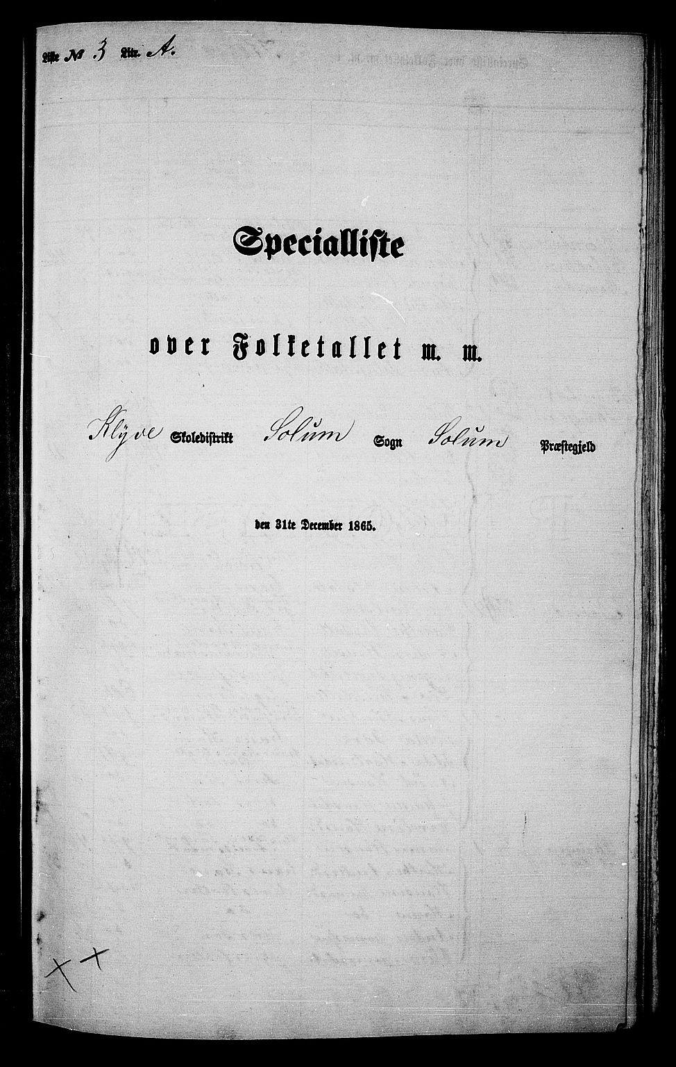 RA, 1865 census for Solum, 1865, p. 70