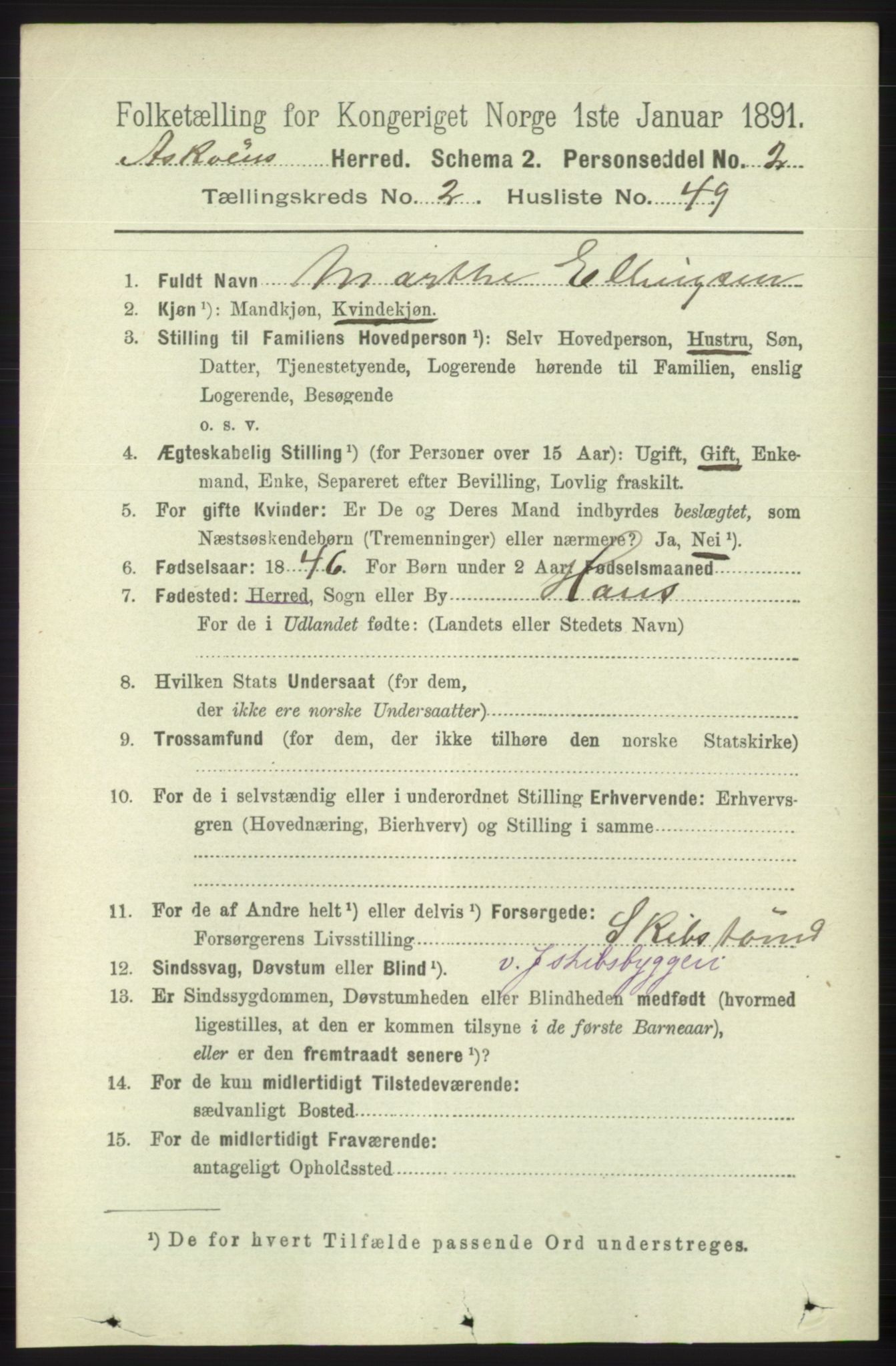 RA, 1891 census for 1247 Askøy, 1891, p. 1820