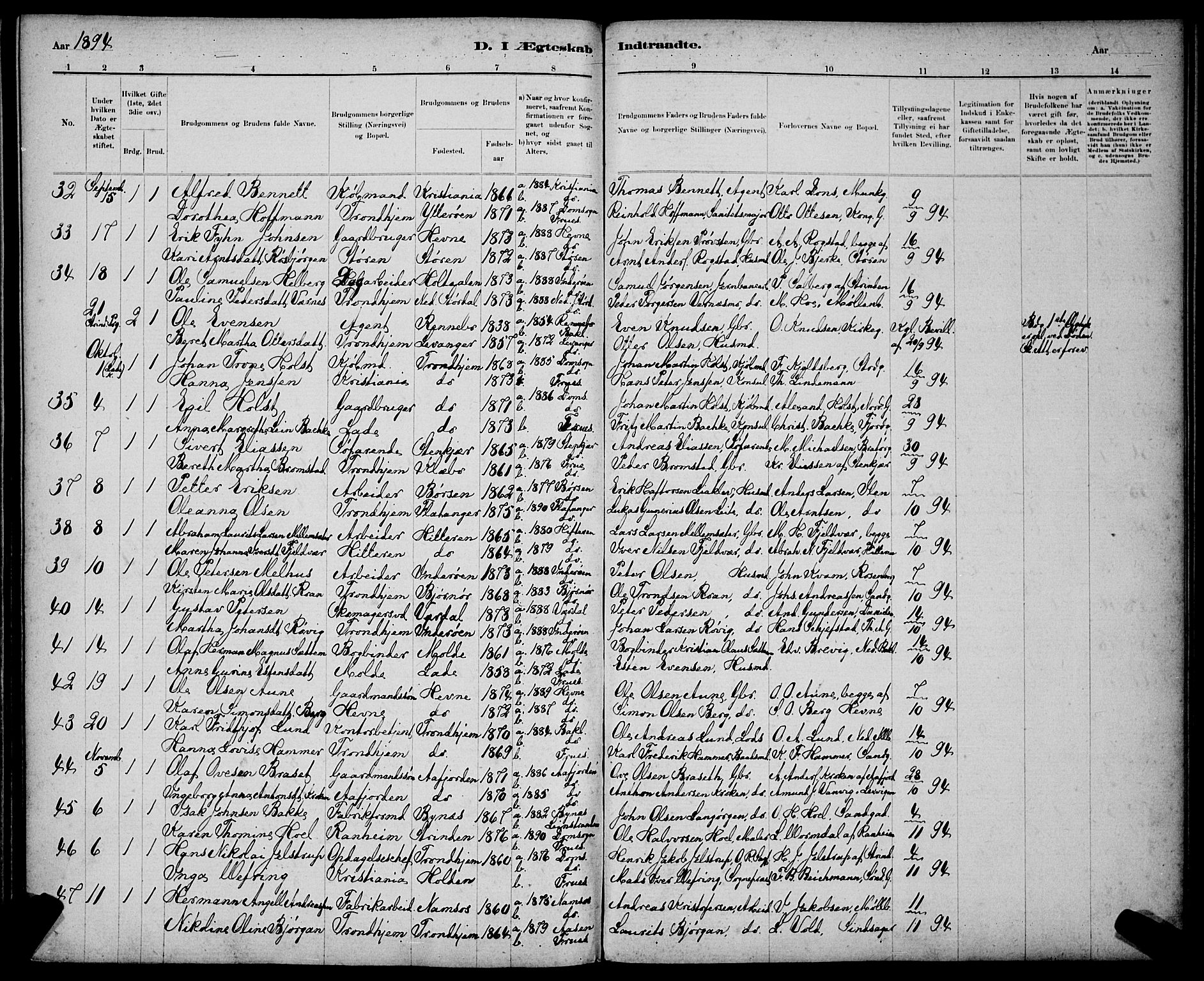 Ministerialprotokoller, klokkerbøker og fødselsregistre - Sør-Trøndelag, SAT/A-1456/602/L0143: Parish register (copy) no. 602C11, 1878-1902