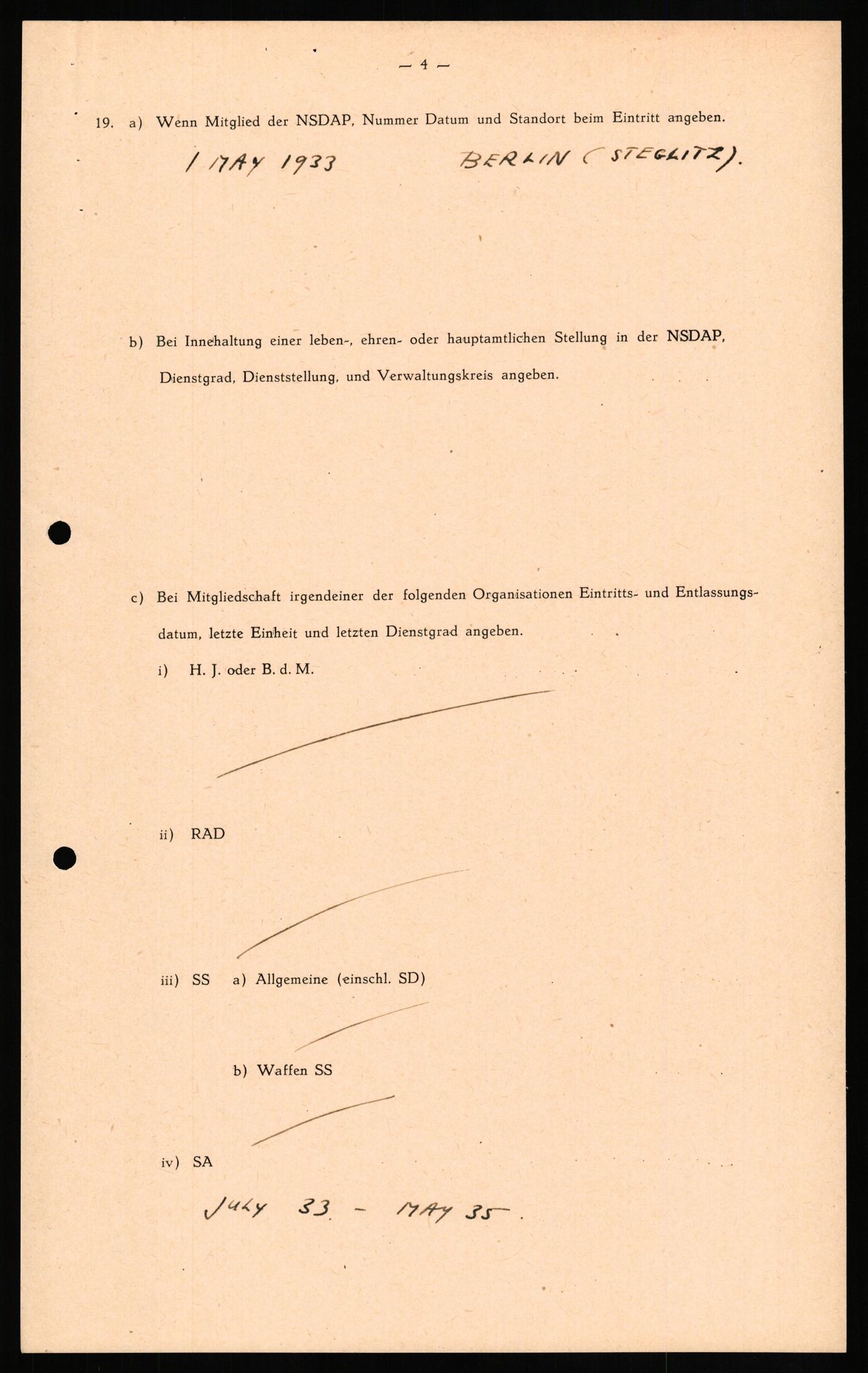 Forsvaret, Forsvarets overkommando II, AV/RA-RAFA-3915/D/Db/L0017: CI Questionaires. Tyske okkupasjonsstyrker i Norge. Tyskere., 1945-1946, p. 434