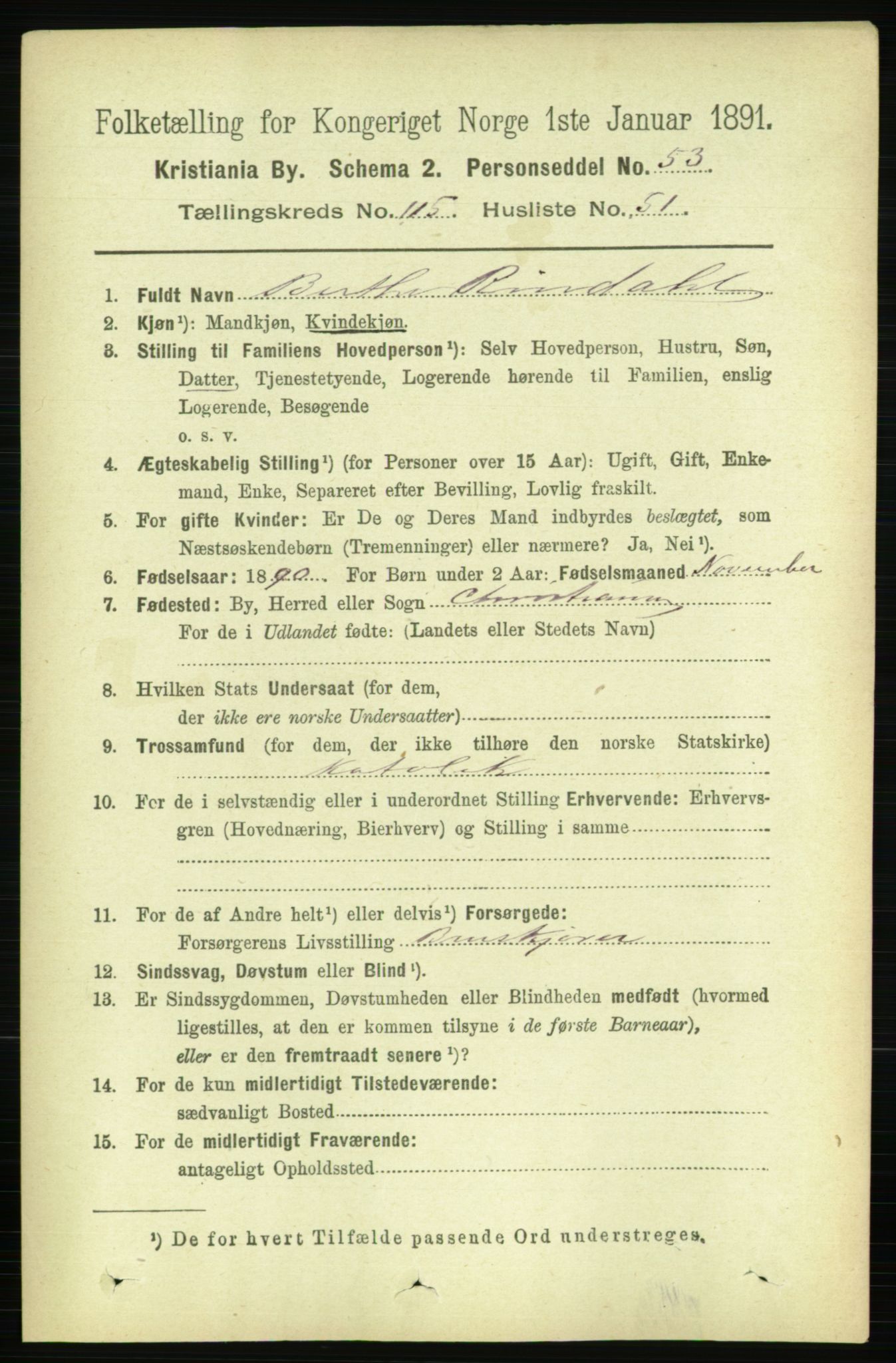 RA, 1891 census for 0301 Kristiania, 1891, p. 62532