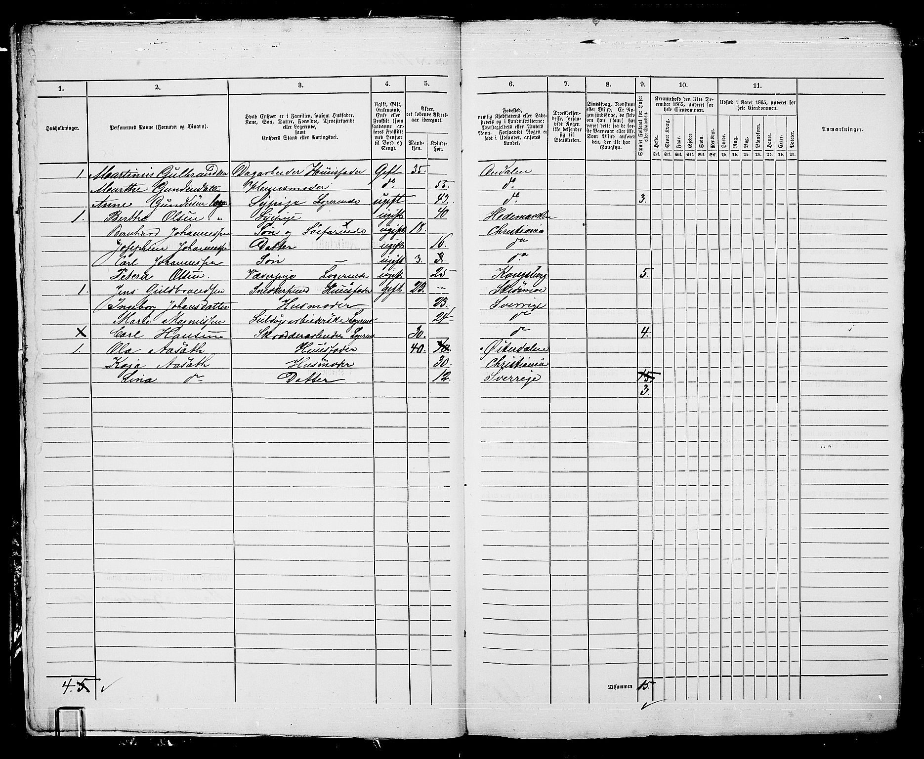 RA, 1865 census for Kristiania, 1865, p. 4428