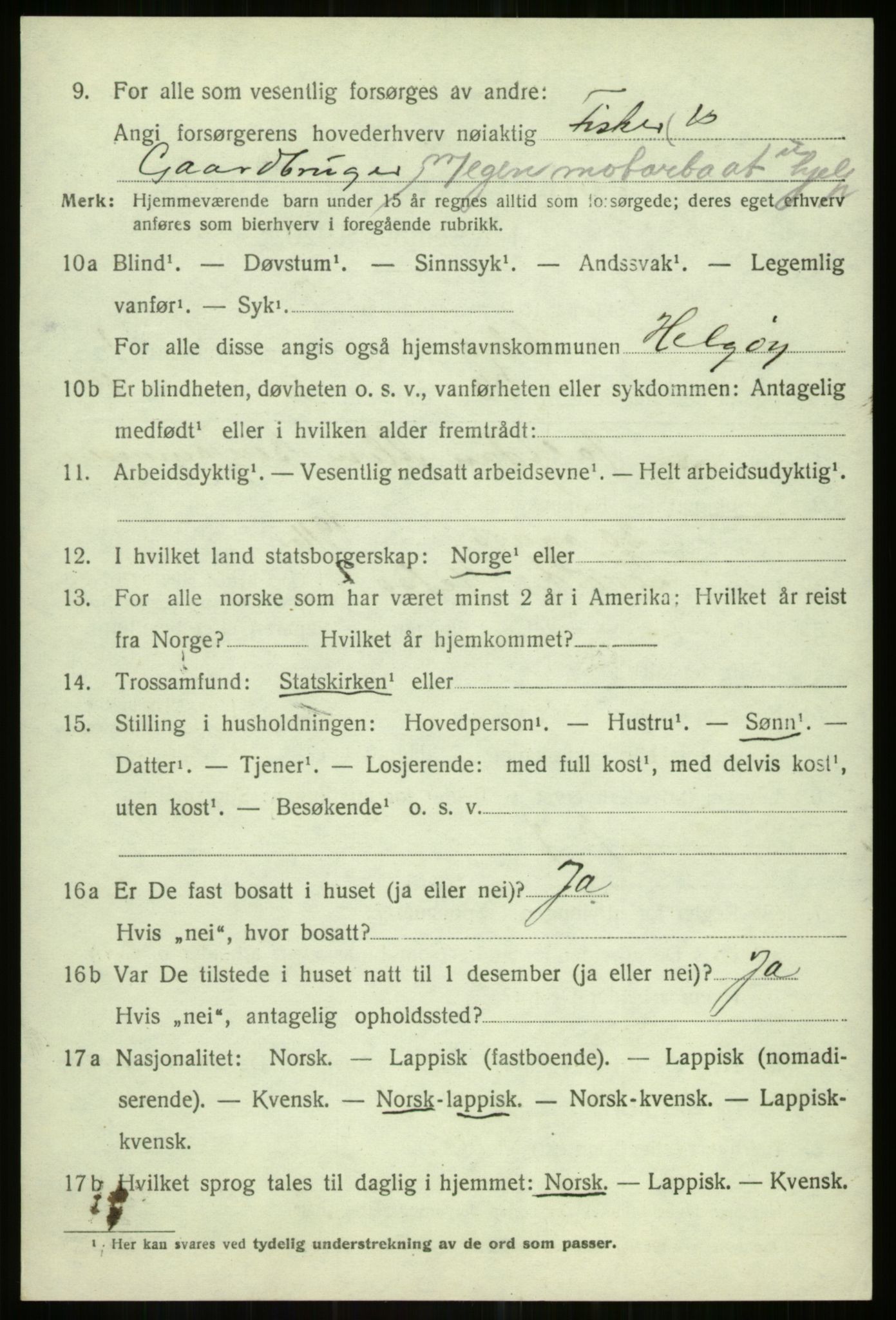 SATØ, 1920 census for Helgøy, 1920, p. 835