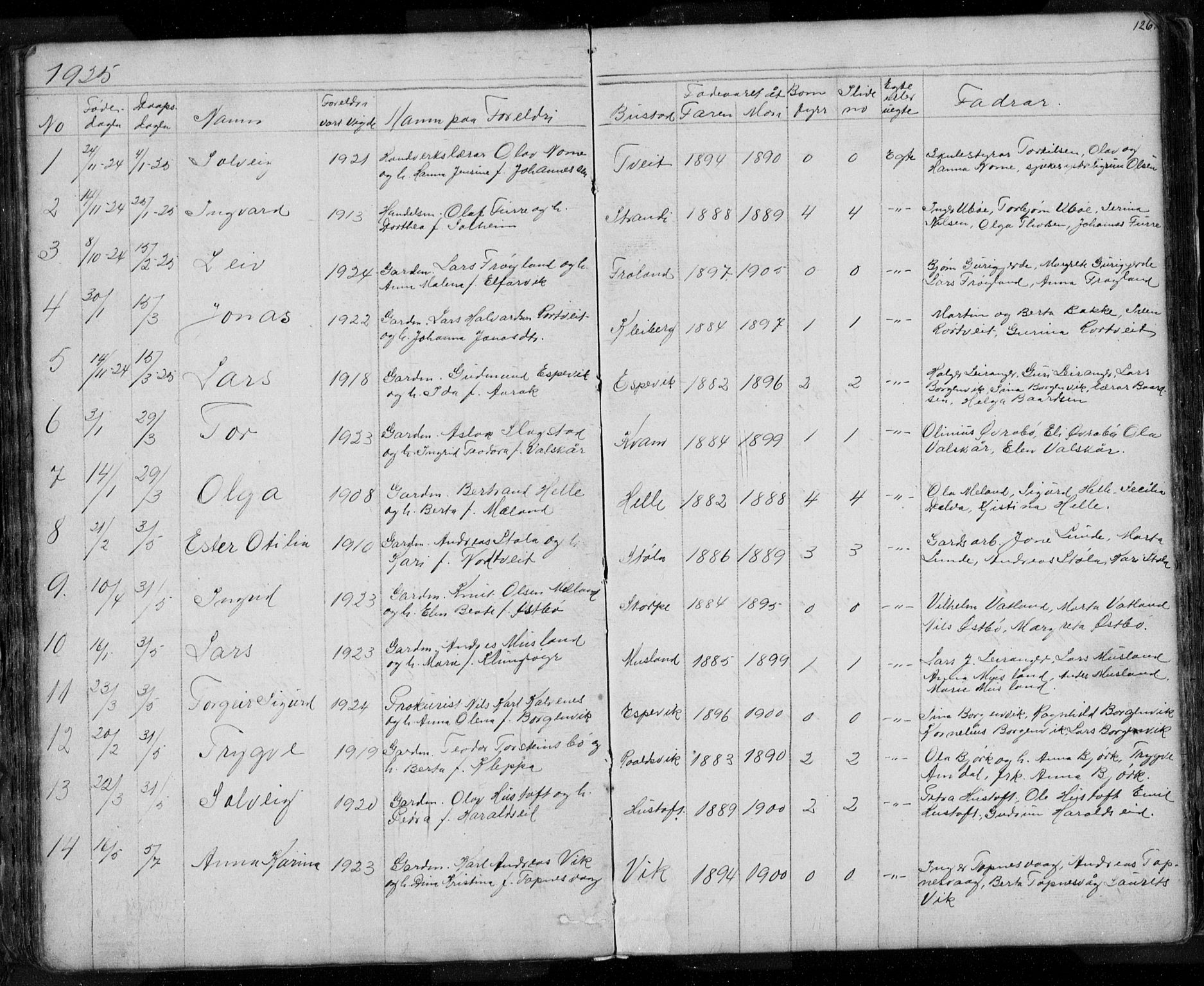 Nedstrand sokneprestkontor, SAST/A-101841/01/V: Parish register (copy) no. B 3, 1848-1933, p. 126