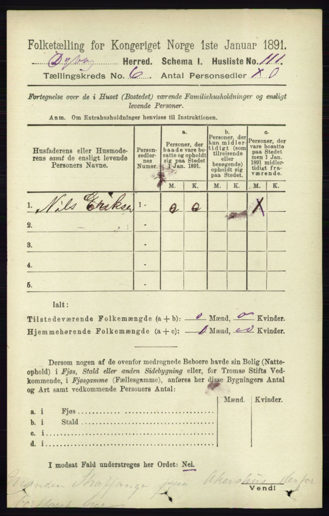 RA, 1891 census for 0915 Dypvåg, 1891, p. 1781