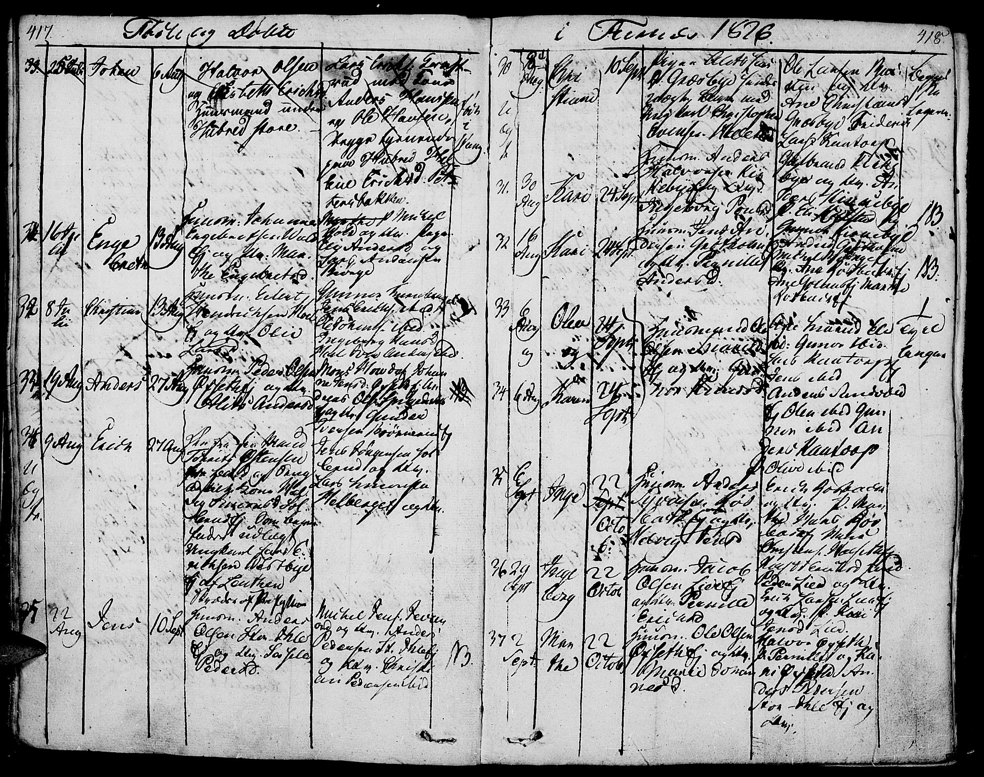 Vang prestekontor, Hedmark, AV/SAH-PREST-008/H/Ha/Haa/L0006: Parish register (official) no. 6 /2, 1810-1827, p. 417-418