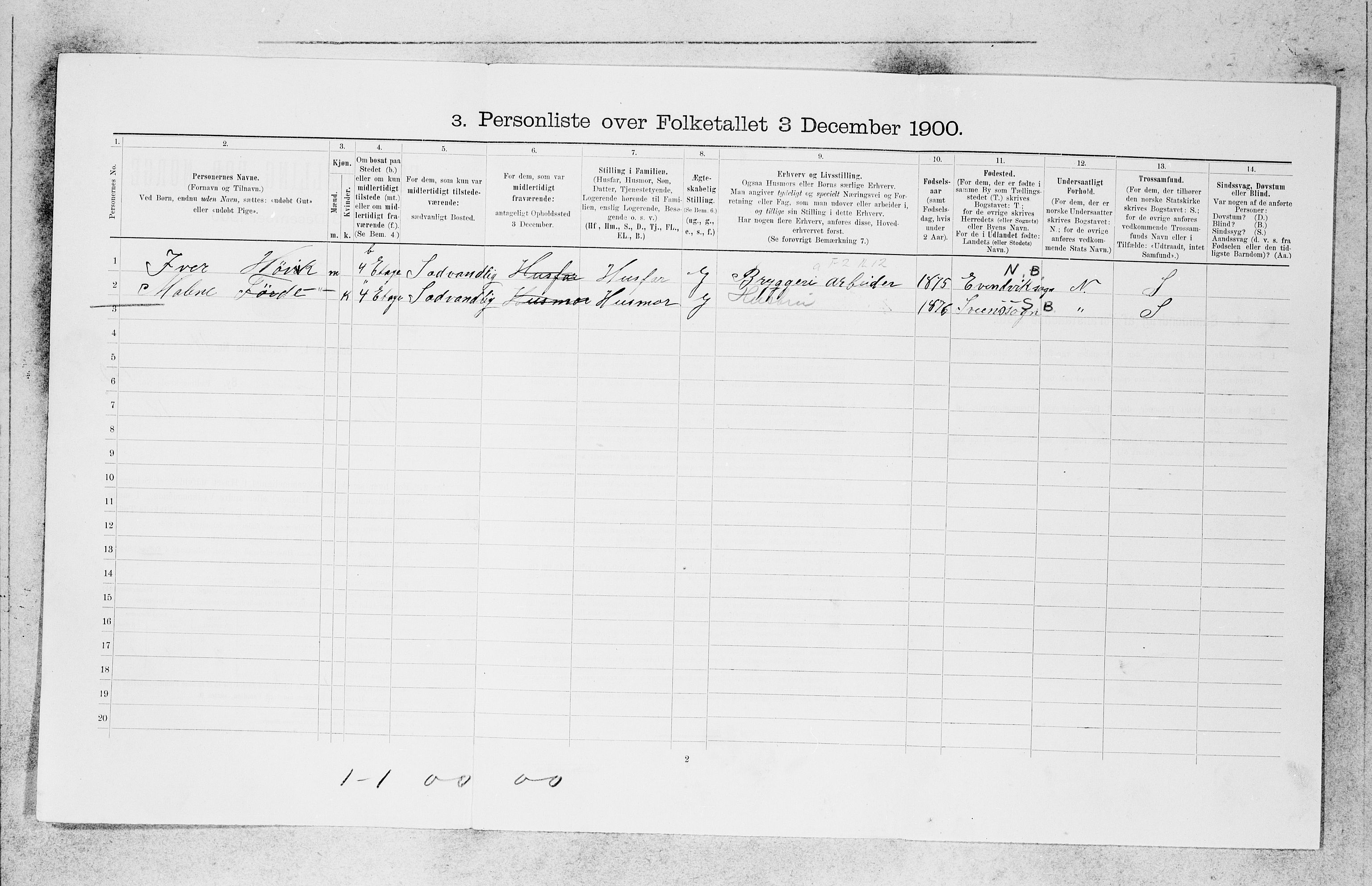 SAB, 1900 census for Bergen, 1900, p. 25772