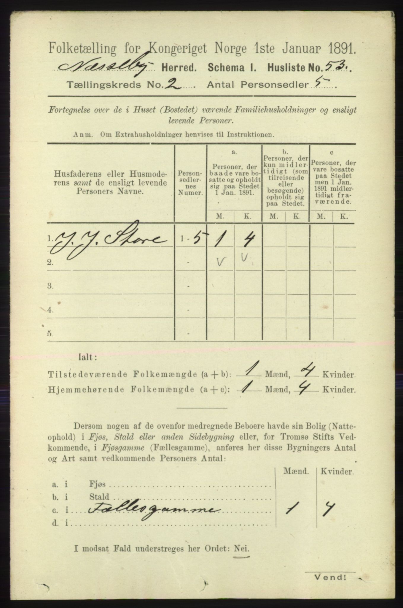 RA, 1891 census for 2027 Nesseby, 1891, p. 629