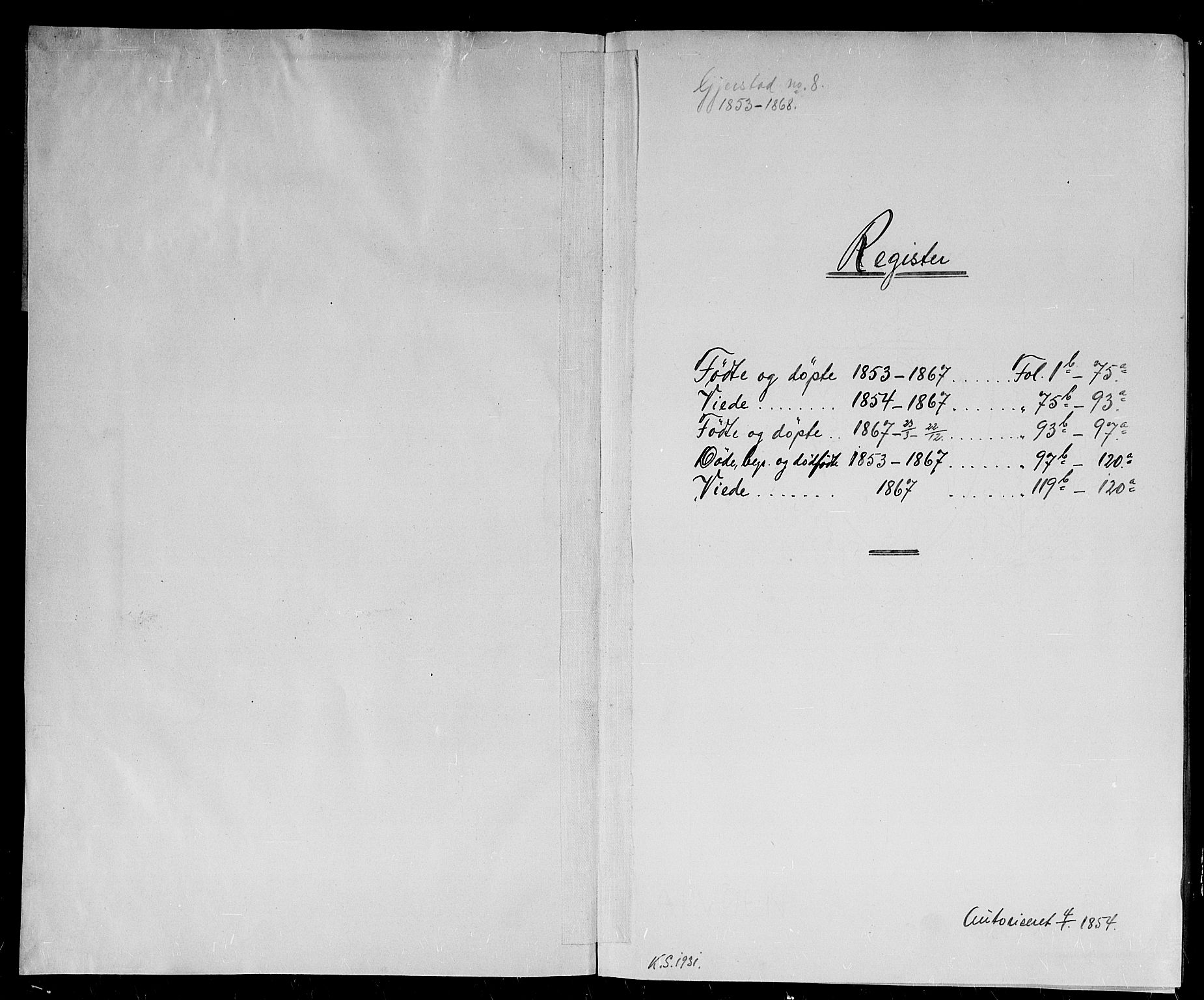 Gjerstad sokneprestkontor, SAK/1111-0014/F/Fb/Fba/L0005: Parish register (copy) no. B 5, 1853-1867