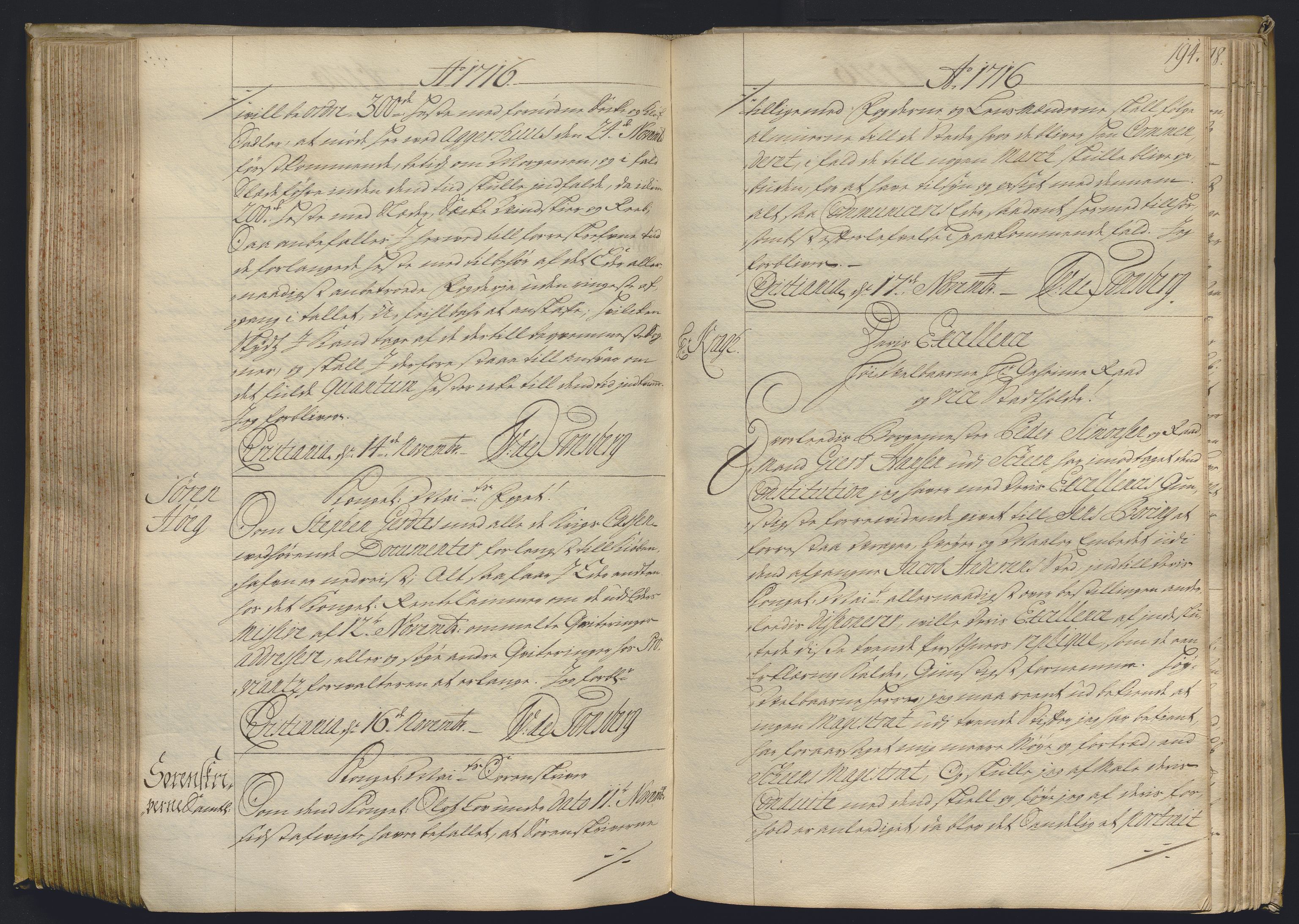Kristiania stiftamt, AV/SAO-A-10386/B/Ba/L0004: Kopibok, 1715-1717, p. 193b-194a