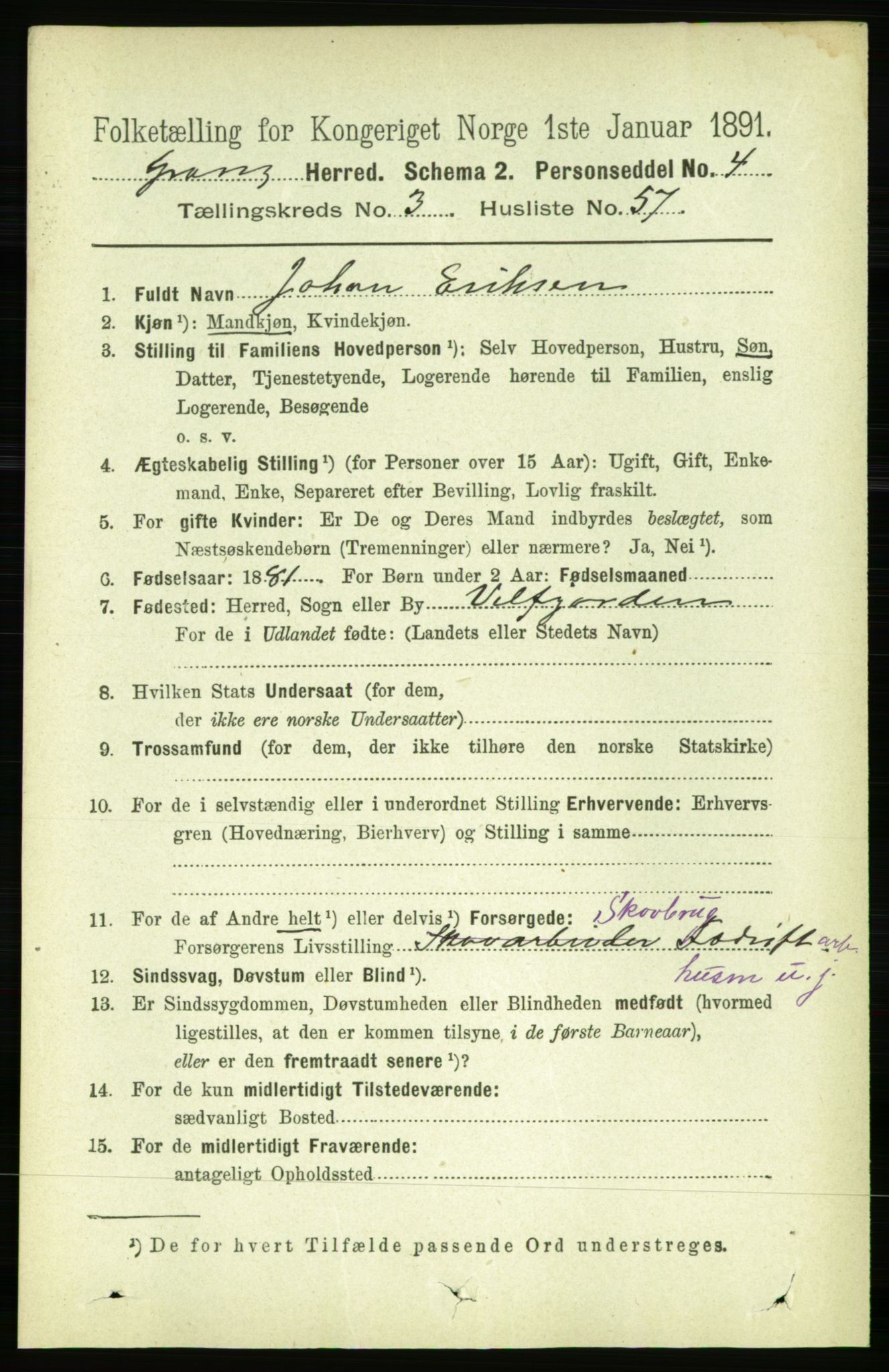 RA, 1891 census for 1742 Grong, 1891, p. 1436