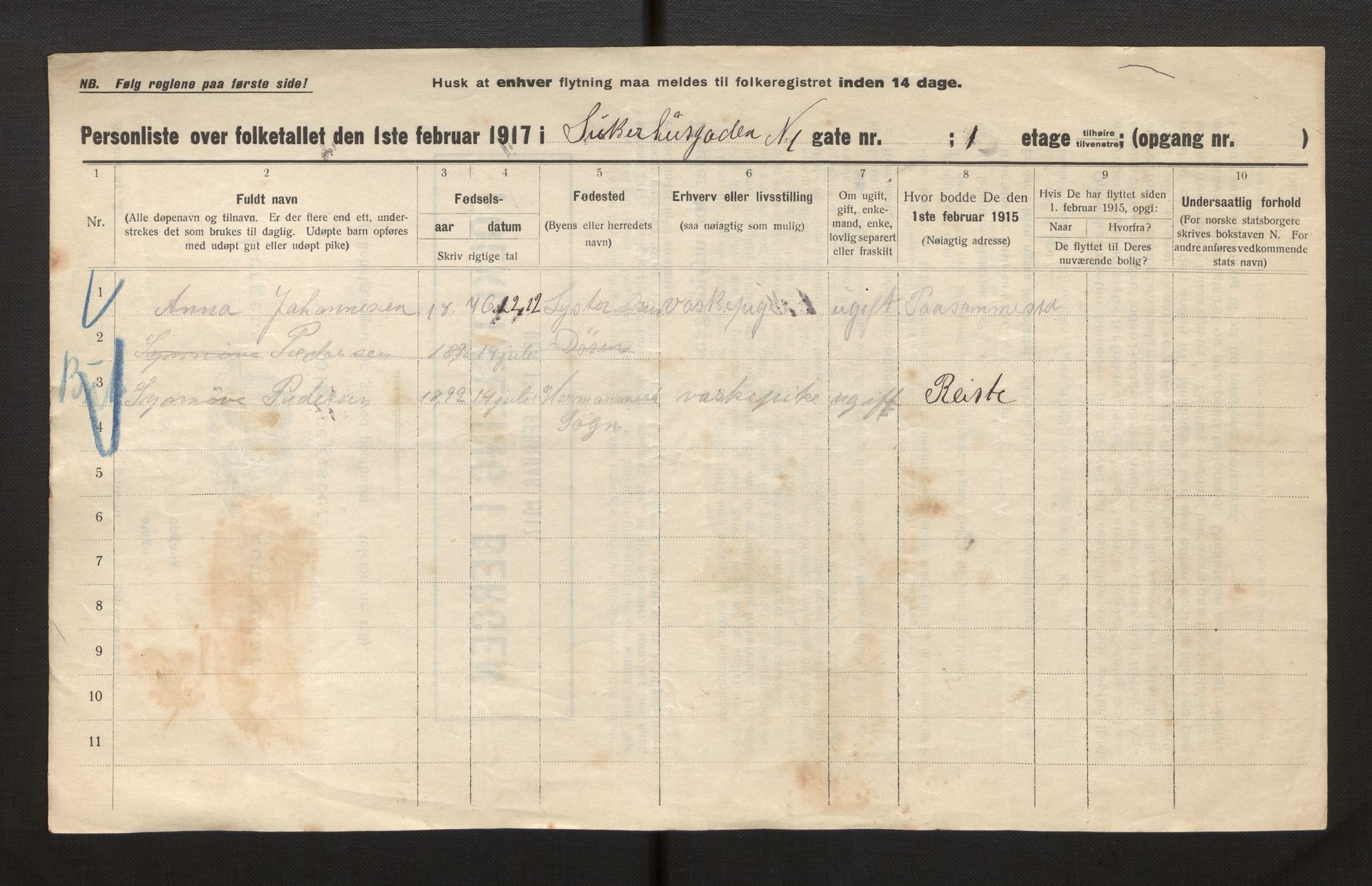 SAB, Municipal Census 1917 for Bergen, 1917, p. 39629