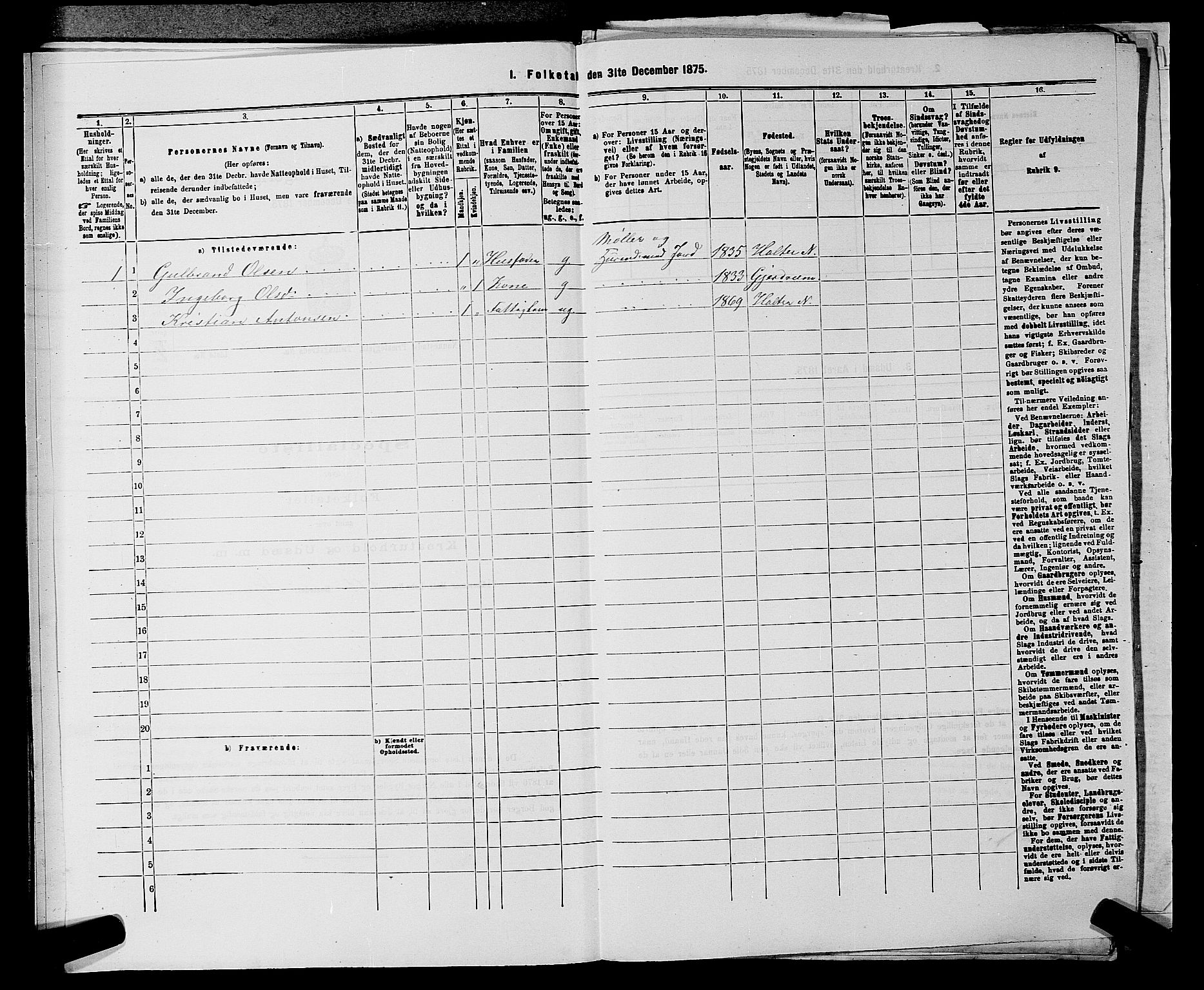 RA, 1875 census for 0238P Nannestad, 1875, p. 175