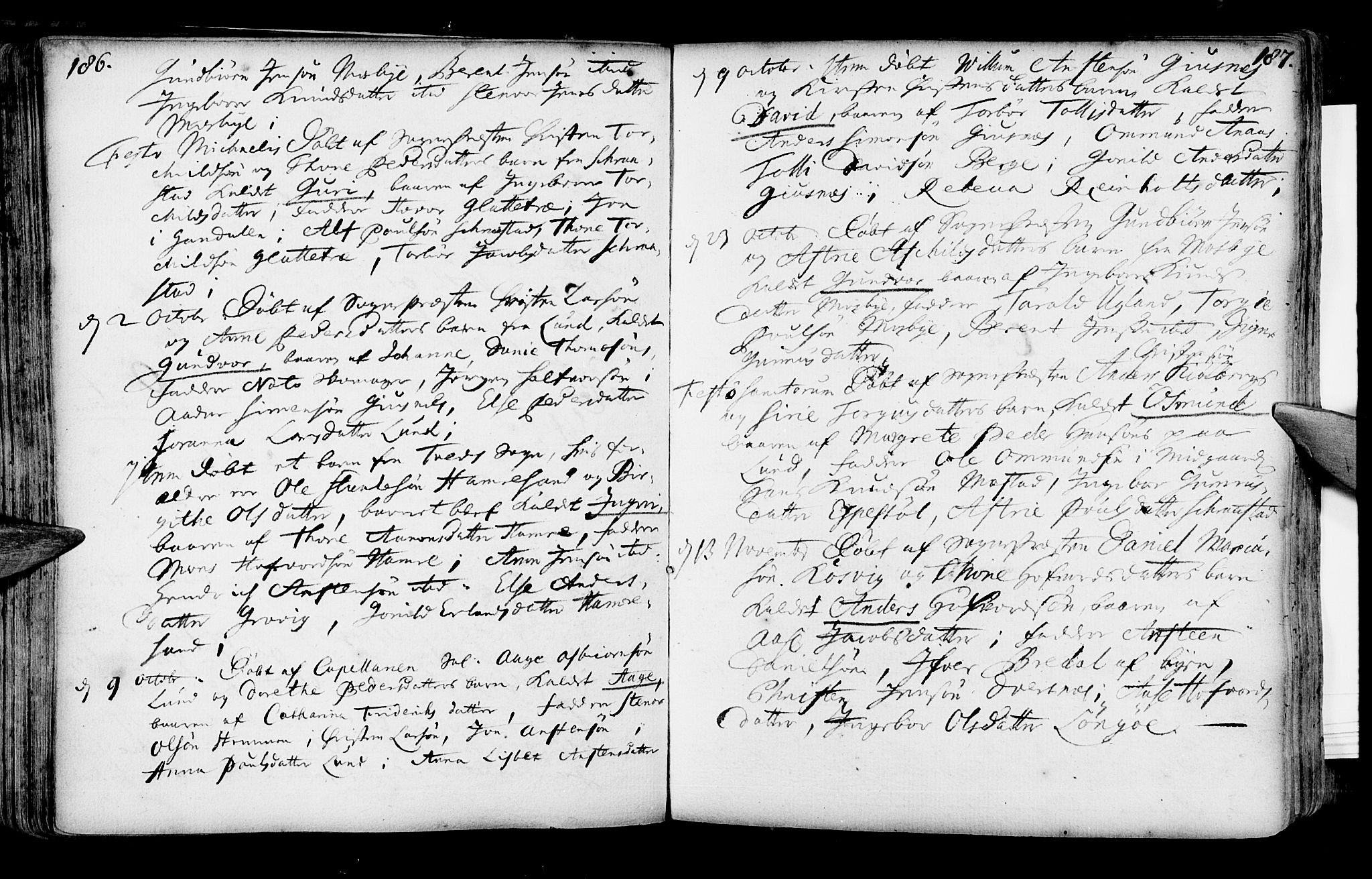 Oddernes sokneprestkontor, AV/SAK-1111-0033/F/Fa/Faa/L0001: Parish register (official) no. A 1, 1692-1718, p. 186-187