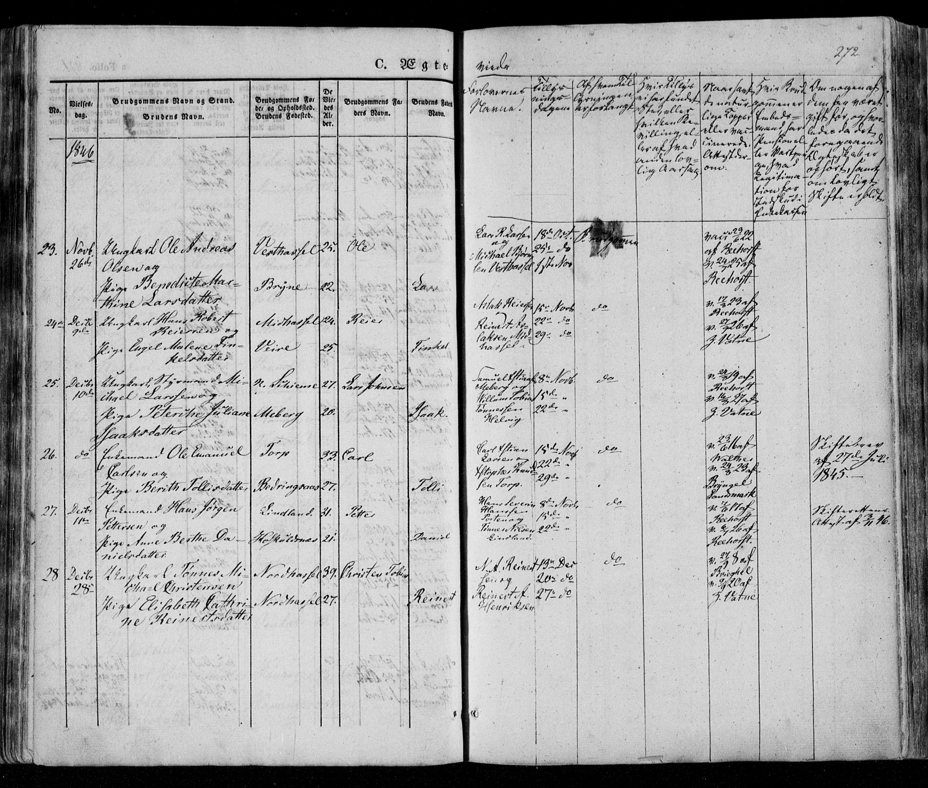 Lista sokneprestkontor, AV/SAK-1111-0027/F/Fa/L0009: Parish register (official) no. A 9, 1835-1846, p. 272