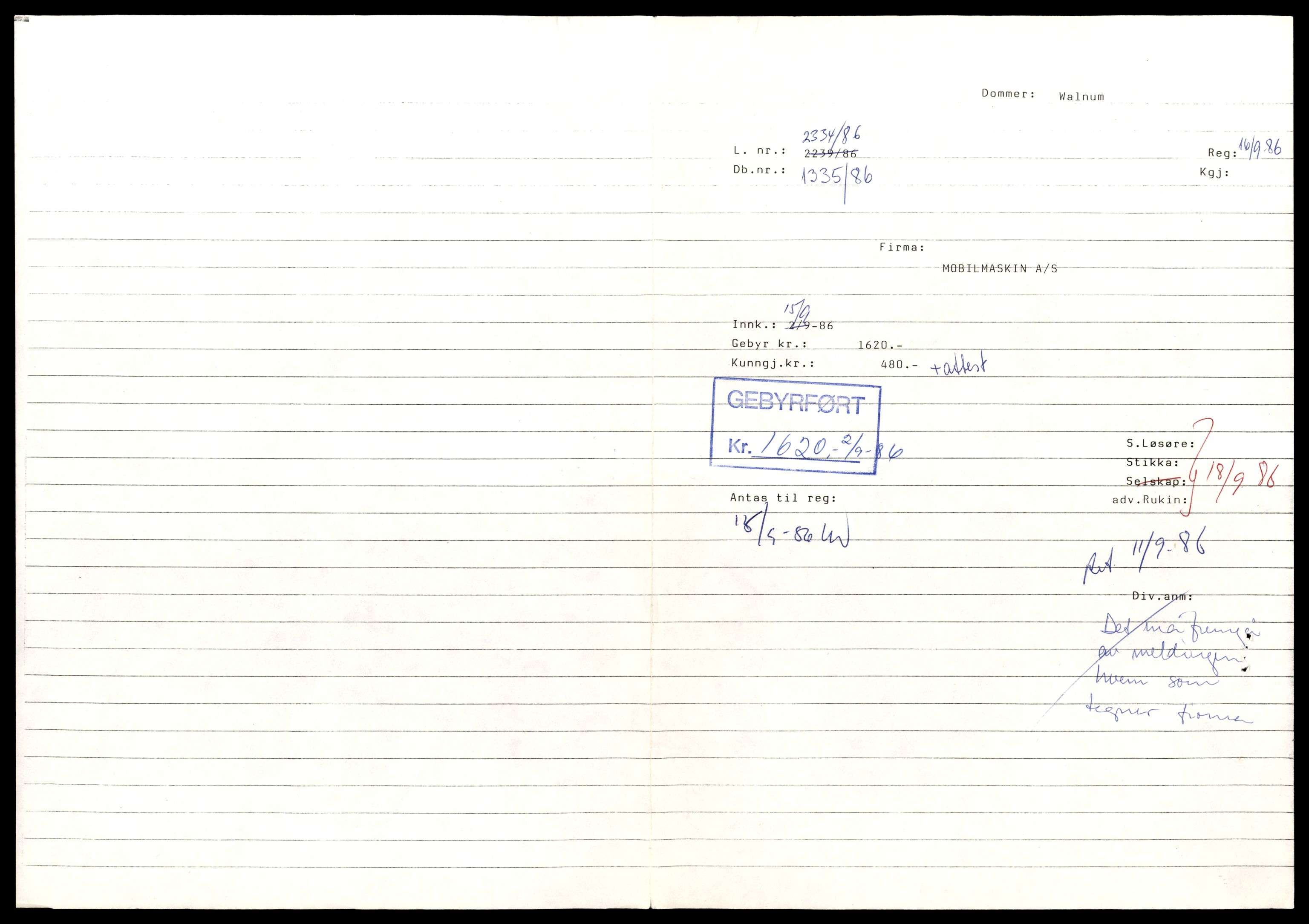 Asker og Bærum tingrett, AV/SAT-A-10379/K/Kb/Kbb/L0113: Aksjeselskap og andelslag i Bærum, Mo - Mu, 1944-1989, p. 1