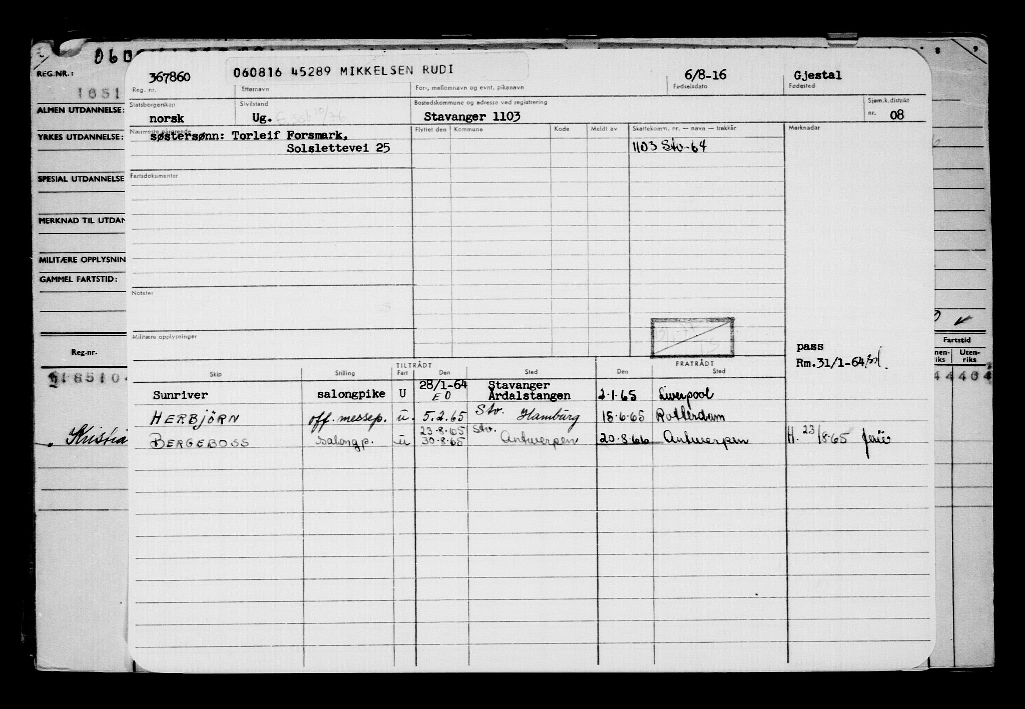 Direktoratet for sjømenn, AV/RA-S-3545/G/Gb/L0141: Hovedkort, 1916, p. 429