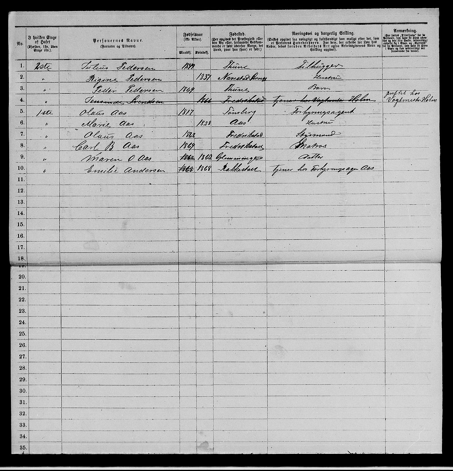 RA, 1885 census for 0103 Fredrikstad, 1885, p. 456