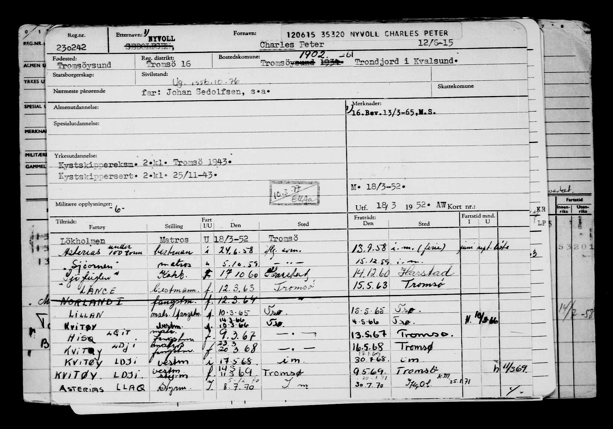 Direktoratet for sjømenn, AV/RA-S-3545/G/Gb/L0130: Hovedkort, 1915, p. 483