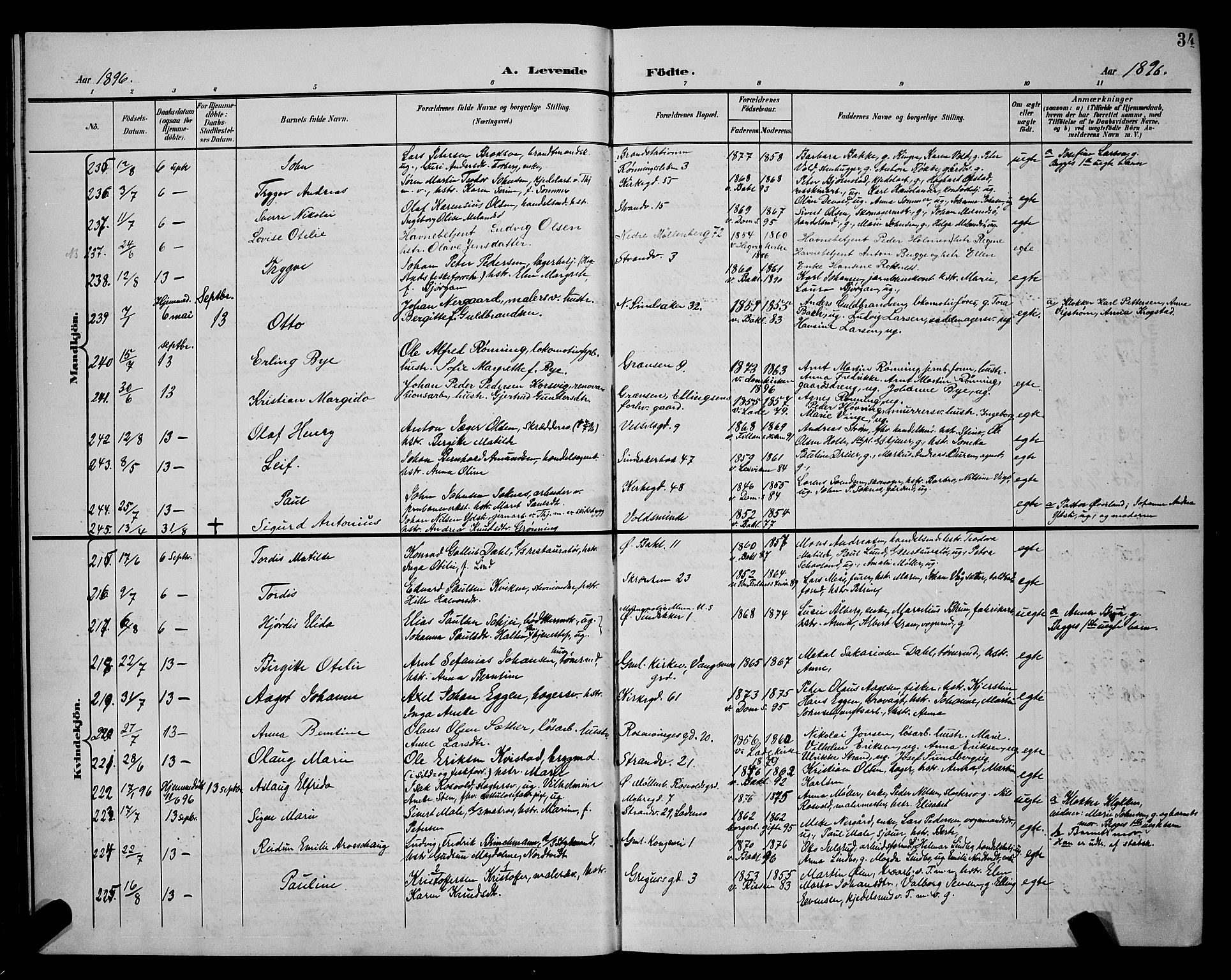 Ministerialprotokoller, klokkerbøker og fødselsregistre - Sør-Trøndelag, SAT/A-1456/604/L0225: Parish register (copy) no. 604C08, 1895-1899, p. 34