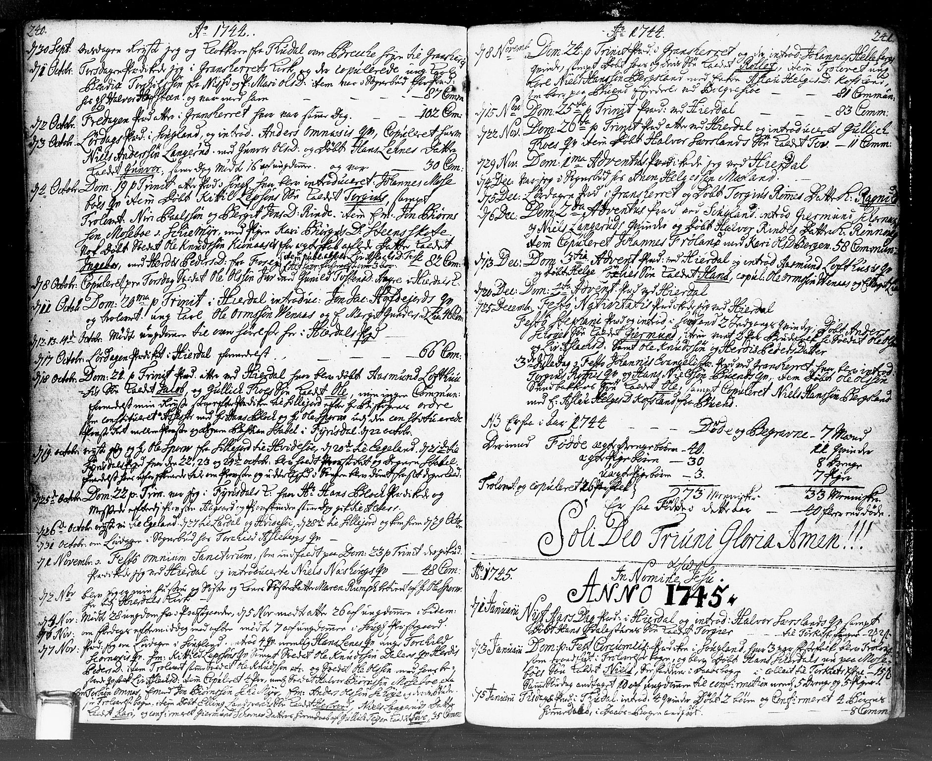Hjartdal kirkebøker, SAKO/A-270/F/Fa/L0002: Parish register (official) no. I 2, 1716-1754, p. 240-241