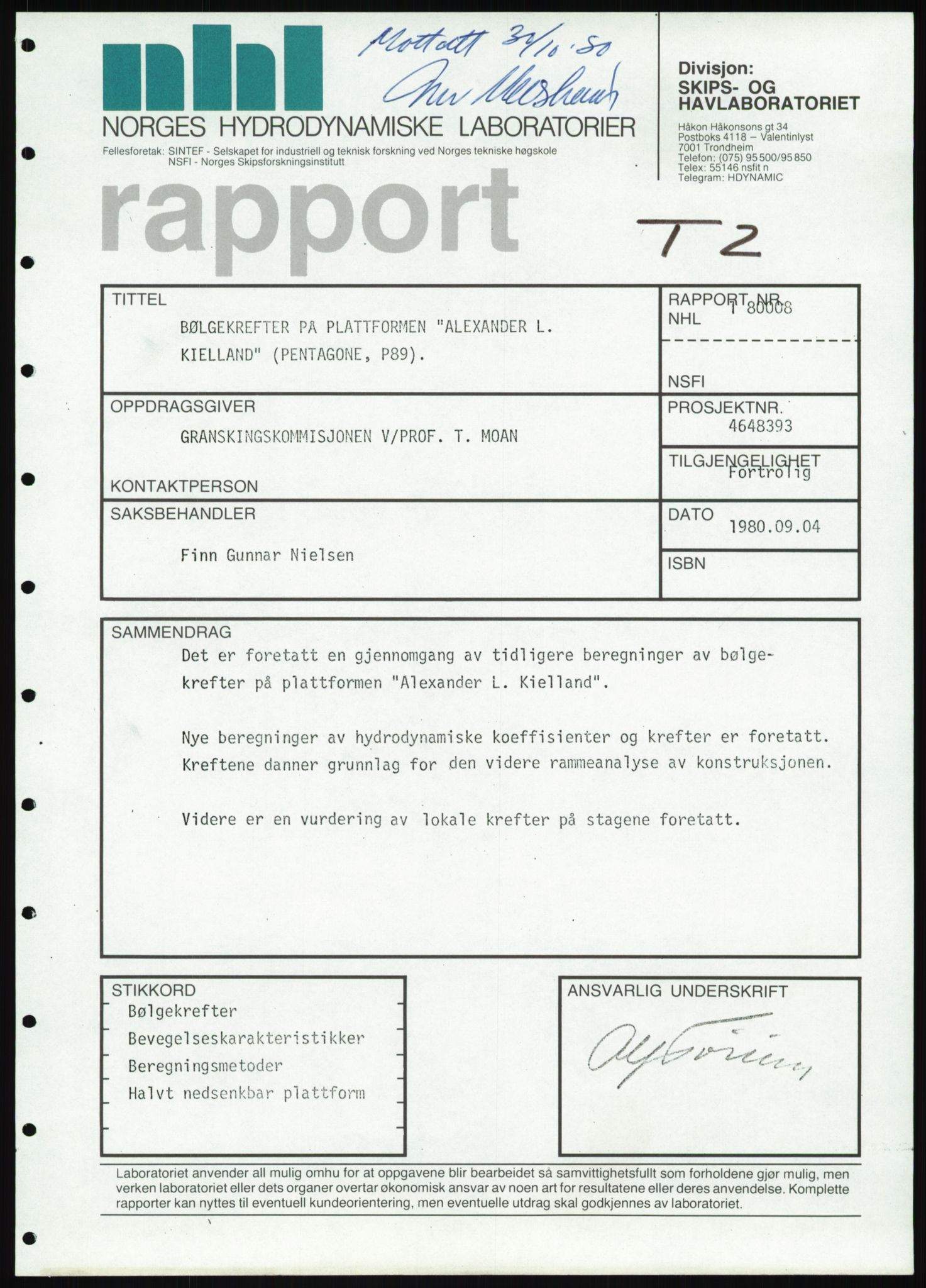 Justisdepartementet, Granskningskommisjonen ved Alexander Kielland-ulykken 27.3.1980, RA/S-1165/D/L0025: I Det norske Veritas (Doku.liste + I6, I12, I18-I20, I29, I32-I33, I35, I37-I39, I42)/J Department of Energy (J11)/M Lloyds Register(M6, M8-M10)/T (T2-T3/ U Stabilitet (U1-U2)/V Forankring (V1-V3), 1980-1981, p. 468