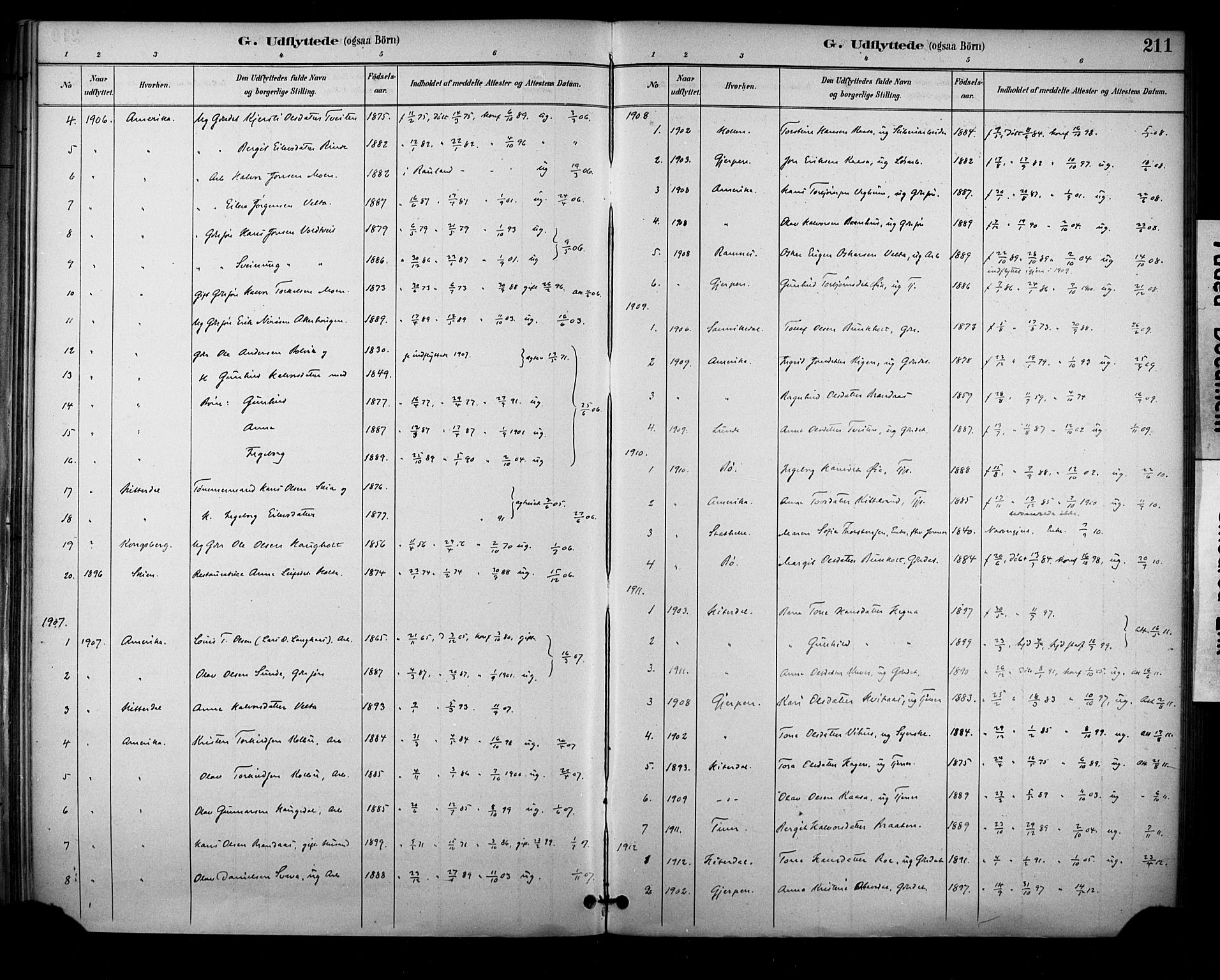 Sauherad kirkebøker, SAKO/A-298/F/Fa/L0009: Parish register (official) no. I 9, 1887-1912, p. 211