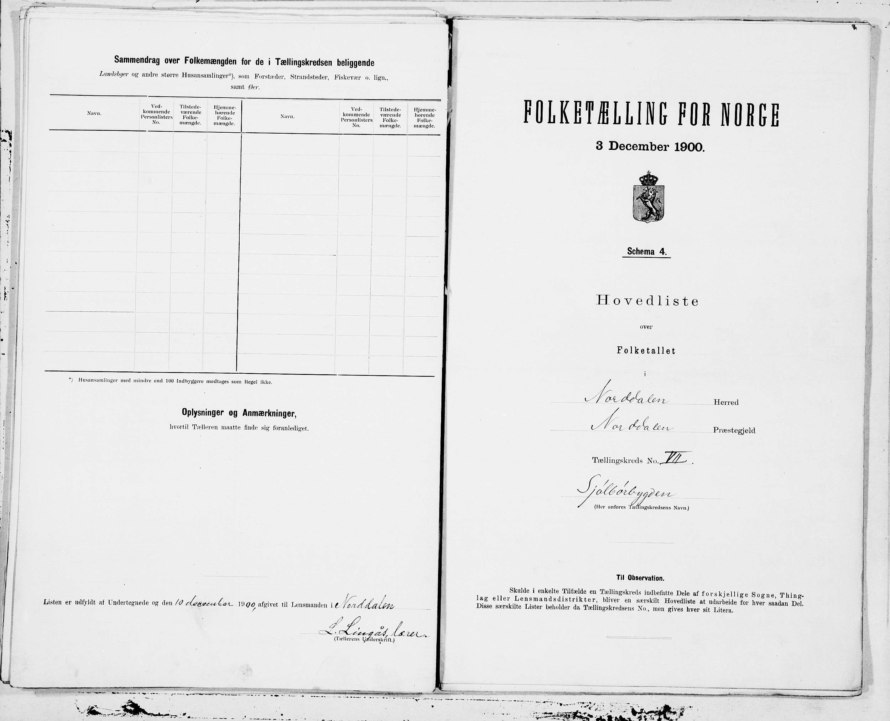 SAT, 1900 census for Norddal, 1900, p. 14