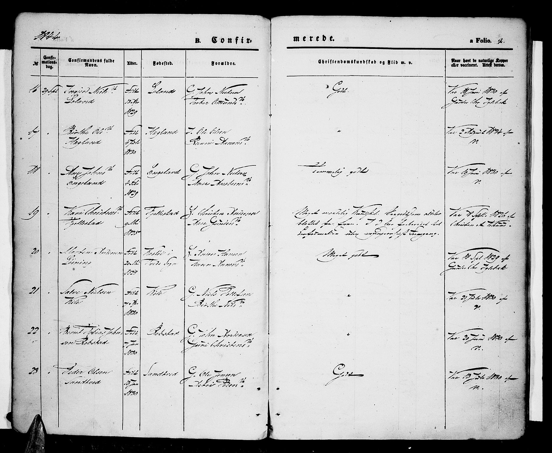 Vennesla sokneprestkontor, SAK/1111-0045/Fa/Fac/L0005: Parish register (official) no. A 5, 1844-1855, p. 2