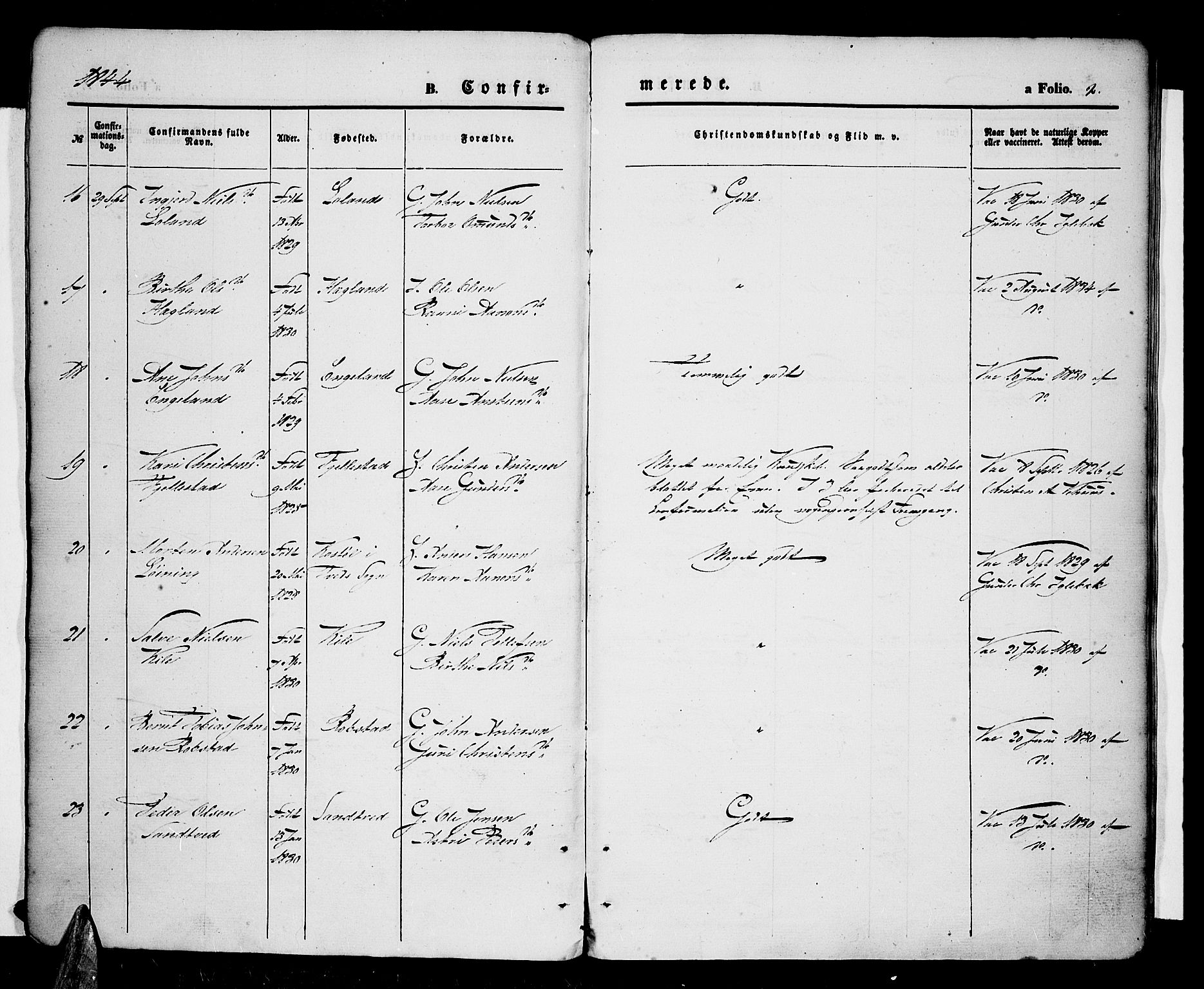 Vennesla sokneprestkontor, AV/SAK-1111-0045/Fa/Fac/L0005: Parish register (official) no. A 5, 1844-1855, p. 2