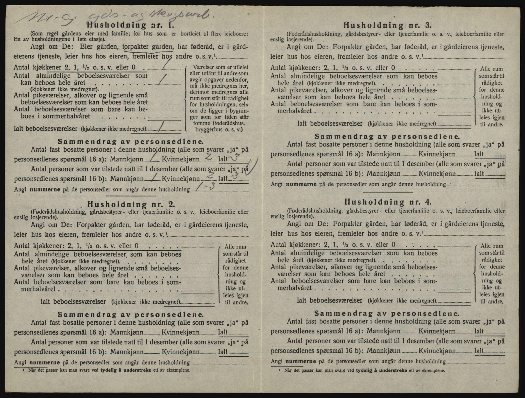 SAO, 1920 census for Aremark, 1920, p. 468