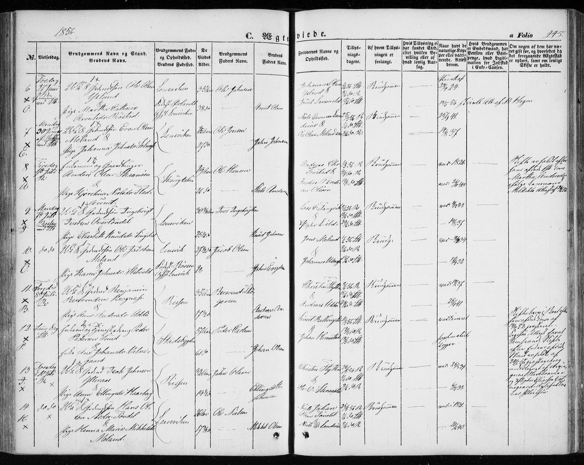 Ministerialprotokoller, klokkerbøker og fødselsregistre - Sør-Trøndelag, SAT/A-1456/646/L0611: Parish register (official) no. 646A09, 1848-1857, p. 245