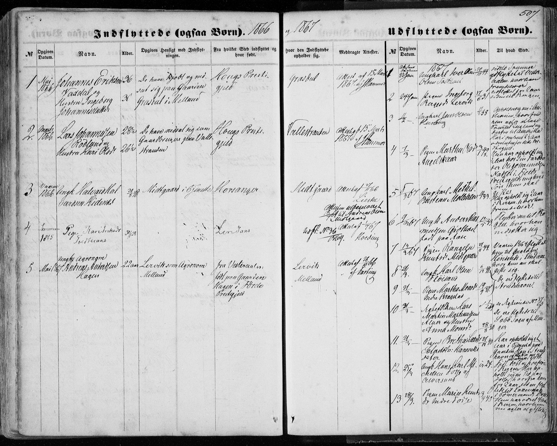 Hamre sokneprestembete, AV/SAB-A-75501/H/Ha/Haa/Haaa/L0014: Parish register (official) no. A 14, 1858-1872, p. 507