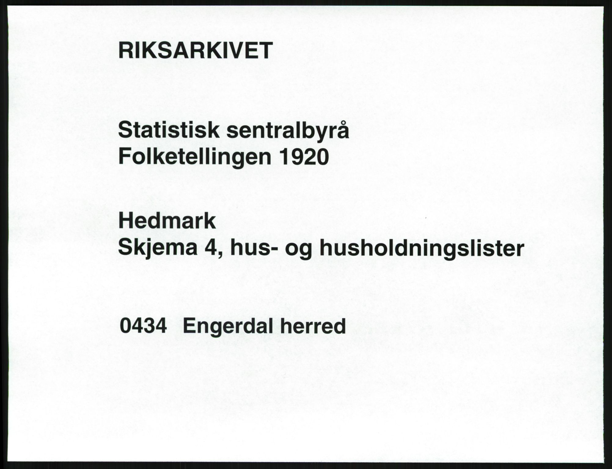 SAH, 1920 census for Engerdal, 1920, p. 27