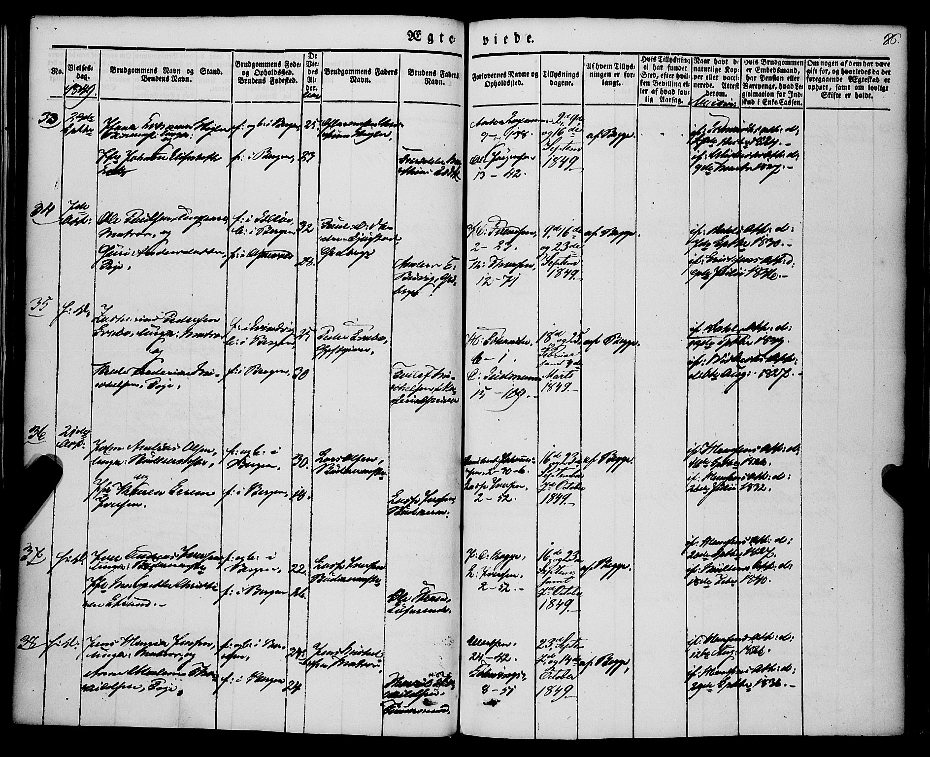 Nykirken Sokneprestembete, SAB/A-77101/H/Haa/L0031: Parish register (official) no. D 1, 1834-1861, p. 86