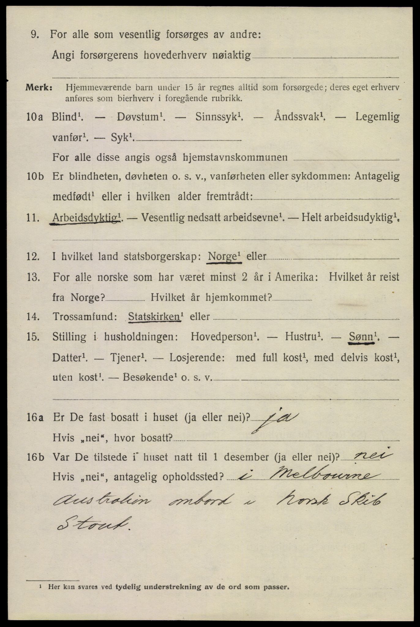 SAKO, 1920 census for Kragerø, 1920, p. 7272