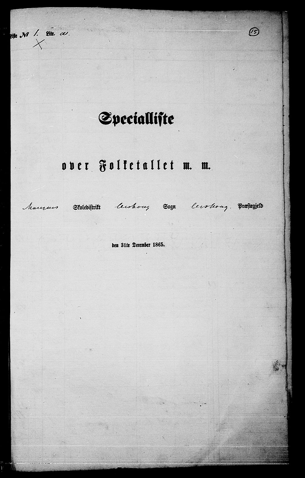 RA, 1865 census for Aurskog, 1865, p. 14