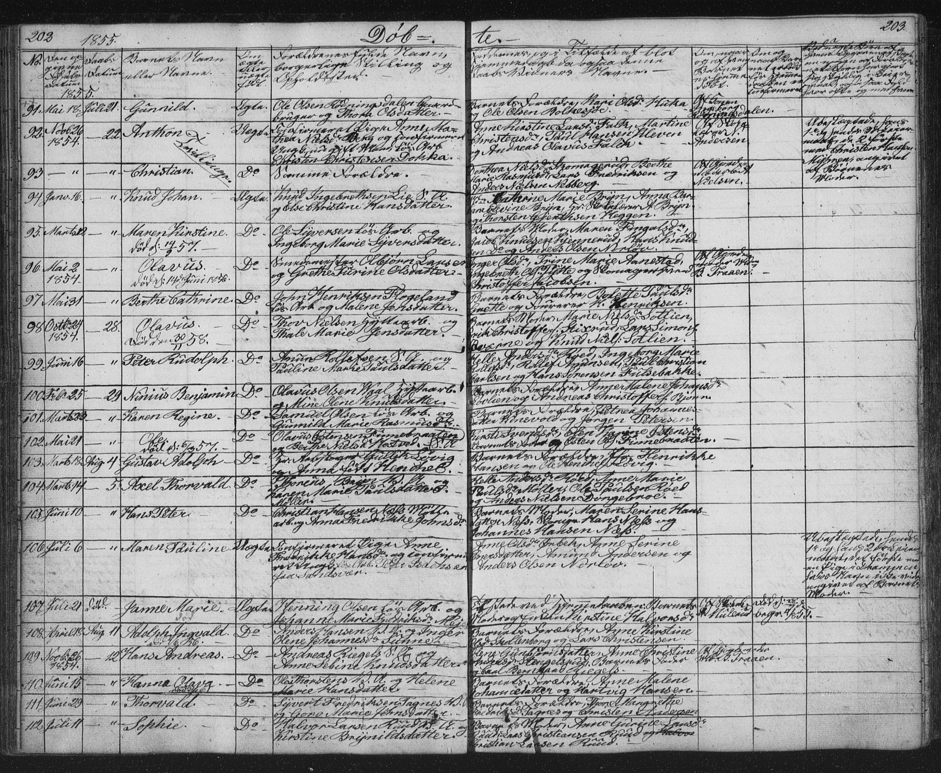 Kongsberg kirkebøker, AV/SAKO-A-22/G/Ga/L0002: Parish register (copy) no. 2, 1839-1858, p. 202-203