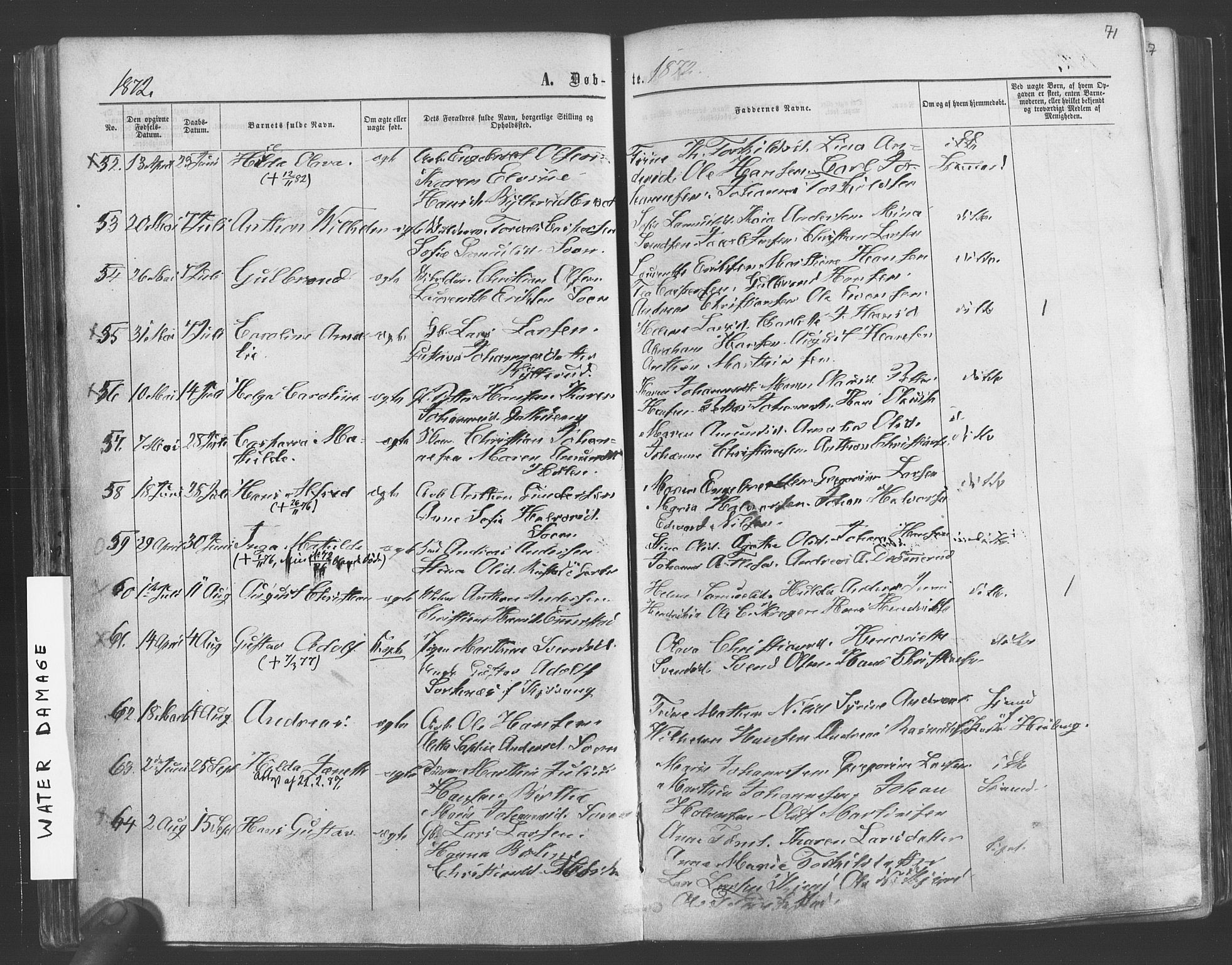 Vestby prestekontor Kirkebøker, AV/SAO-A-10893/F/Fa/L0008: Parish register (official) no. I 8, 1863-1877, p. 71