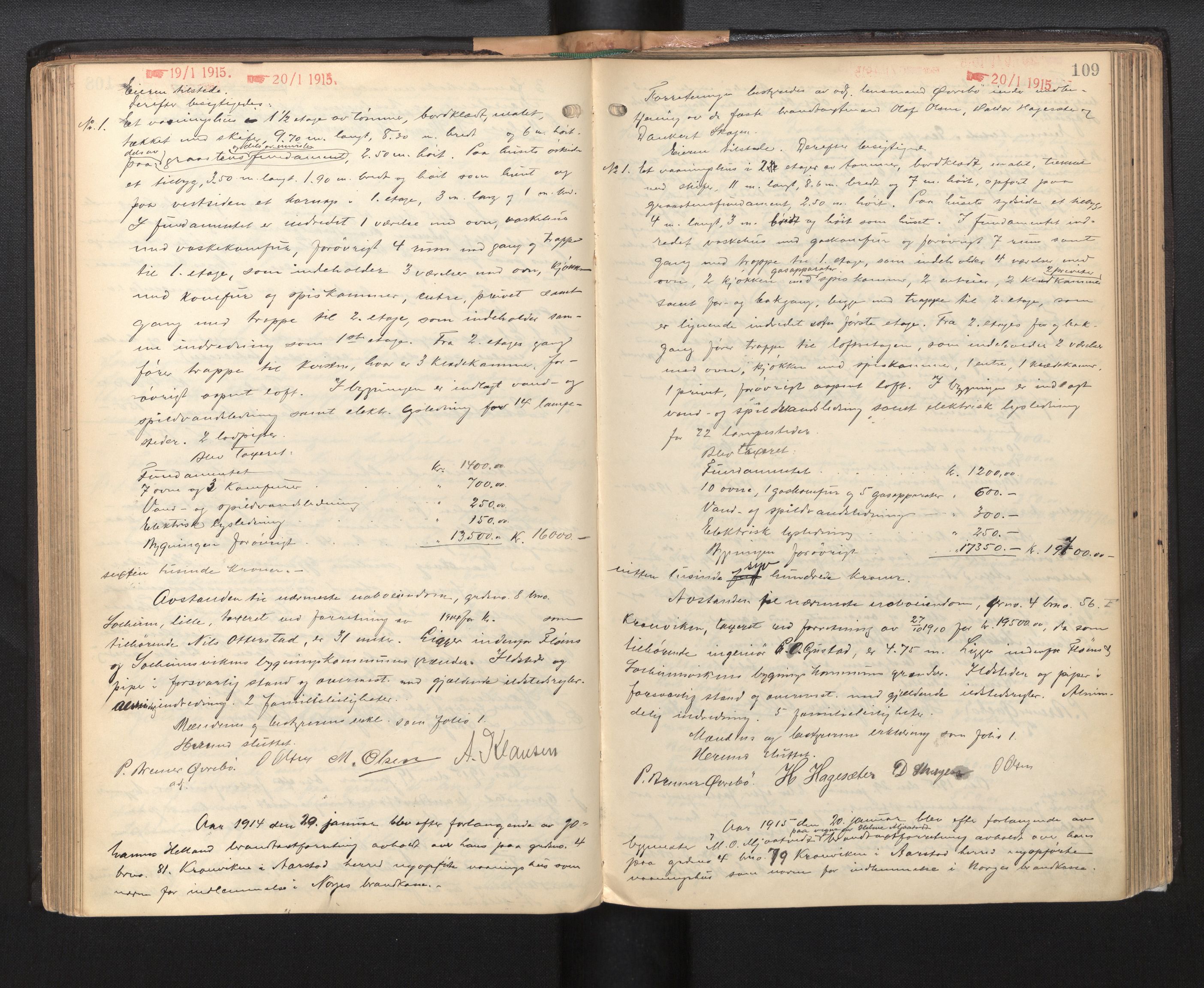 Byfogd og Byskriver i Bergen, AV/SAB-A-3401/11/11Da/L0033: Branntakstprotokoll, 1913-1921, p. 109