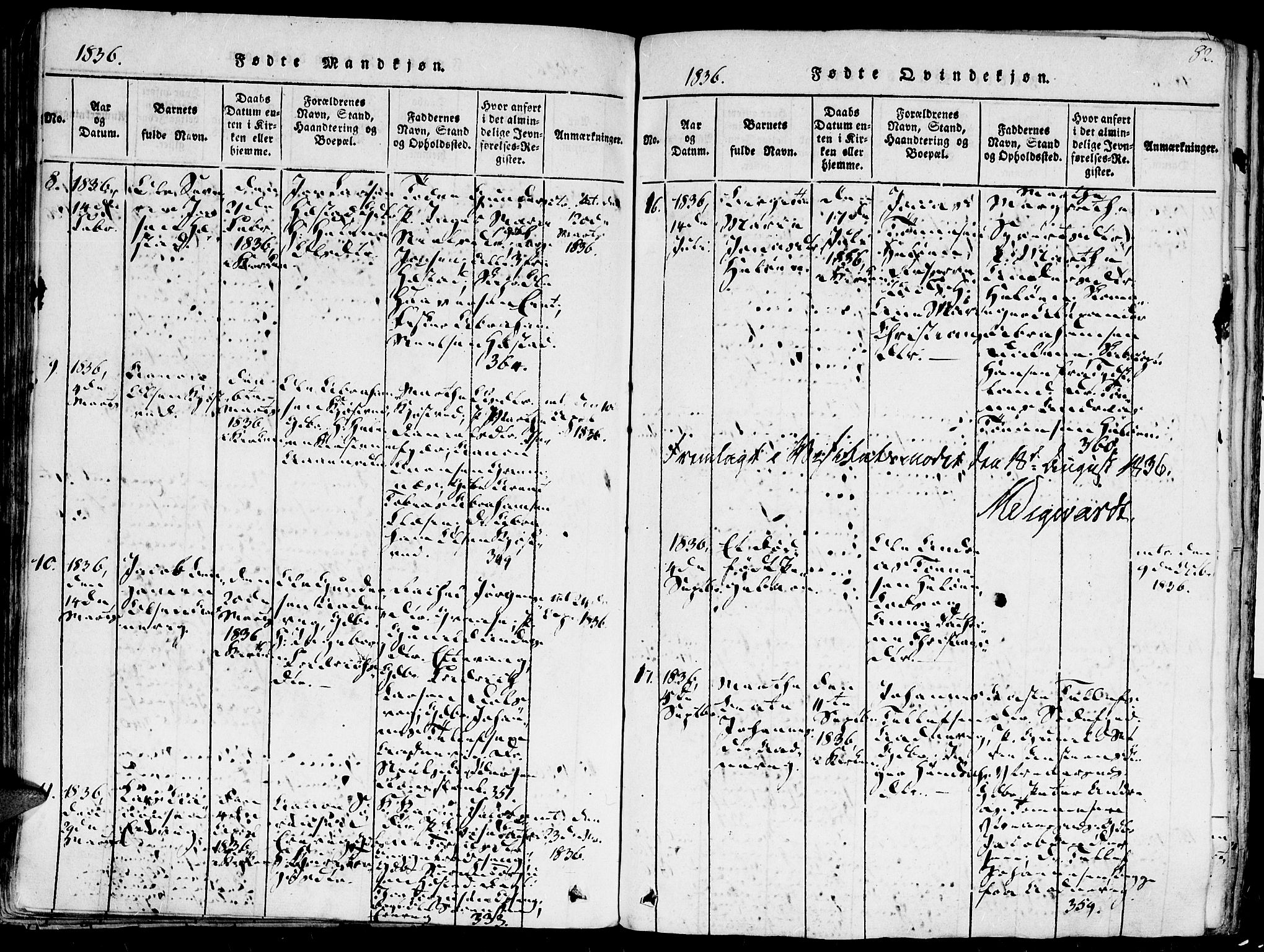 Høvåg sokneprestkontor, SAK/1111-0025/F/Fa/L0001: Parish register (official) no. A 1, 1816-1843, p. 82