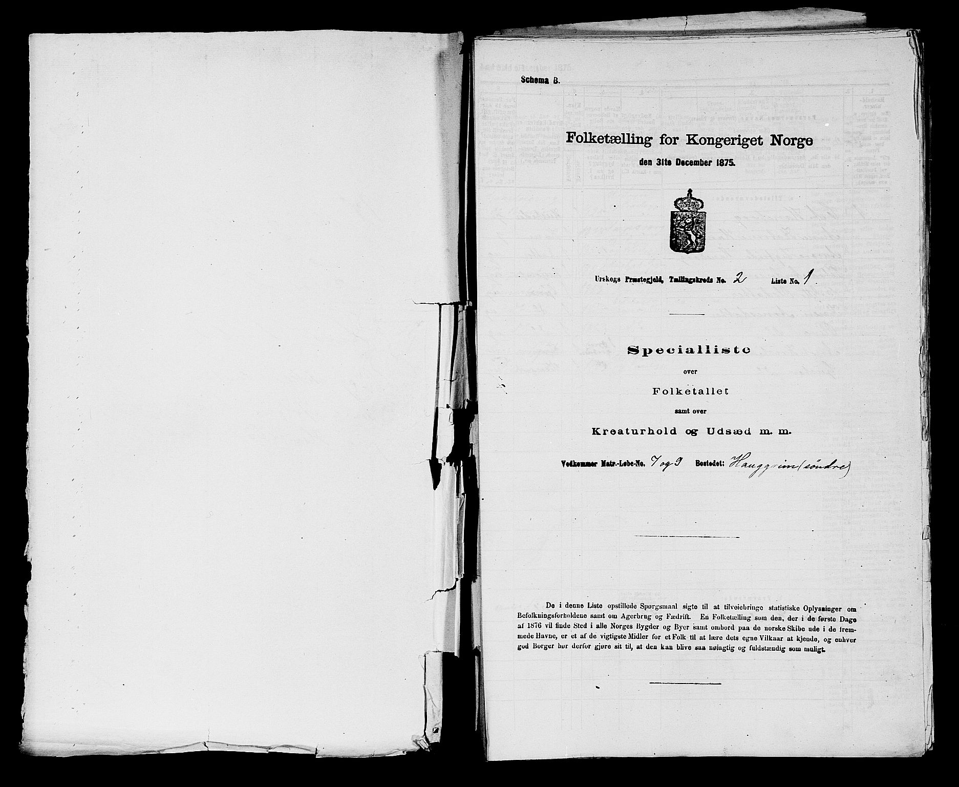 RA, 1875 census for 0224P Aurskog, 1875, p. 140