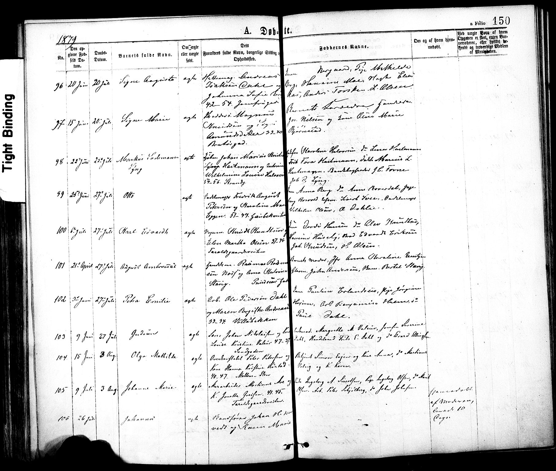 Ministerialprotokoller, klokkerbøker og fødselsregistre - Sør-Trøndelag, AV/SAT-A-1456/602/L0118: Parish register (official) no. 602A16, 1873-1879, p. 150