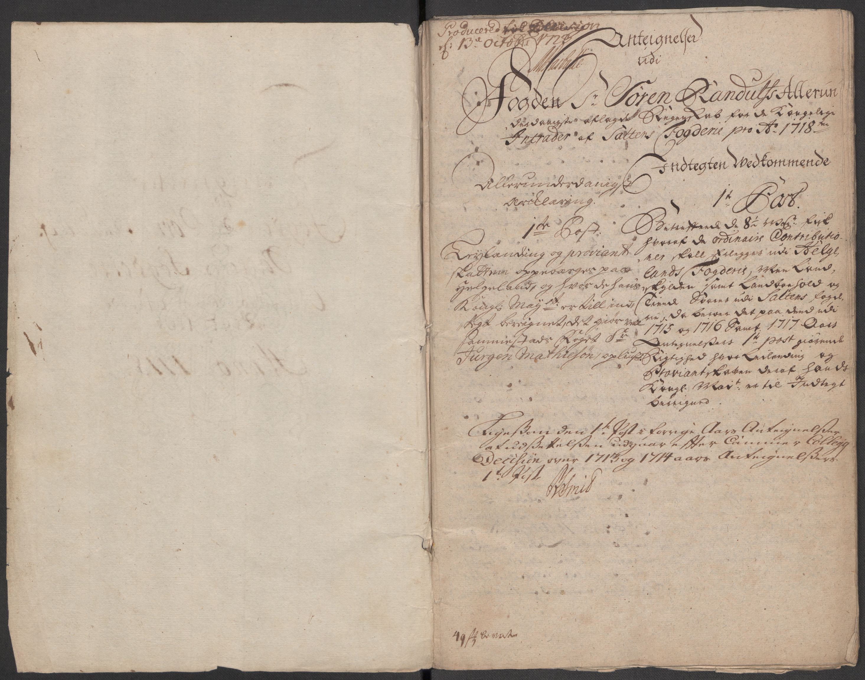 Rentekammeret inntil 1814, Reviderte regnskaper, Fogderegnskap, AV/RA-EA-4092/R66/L4588: Fogderegnskap Salten, 1718, p. 467