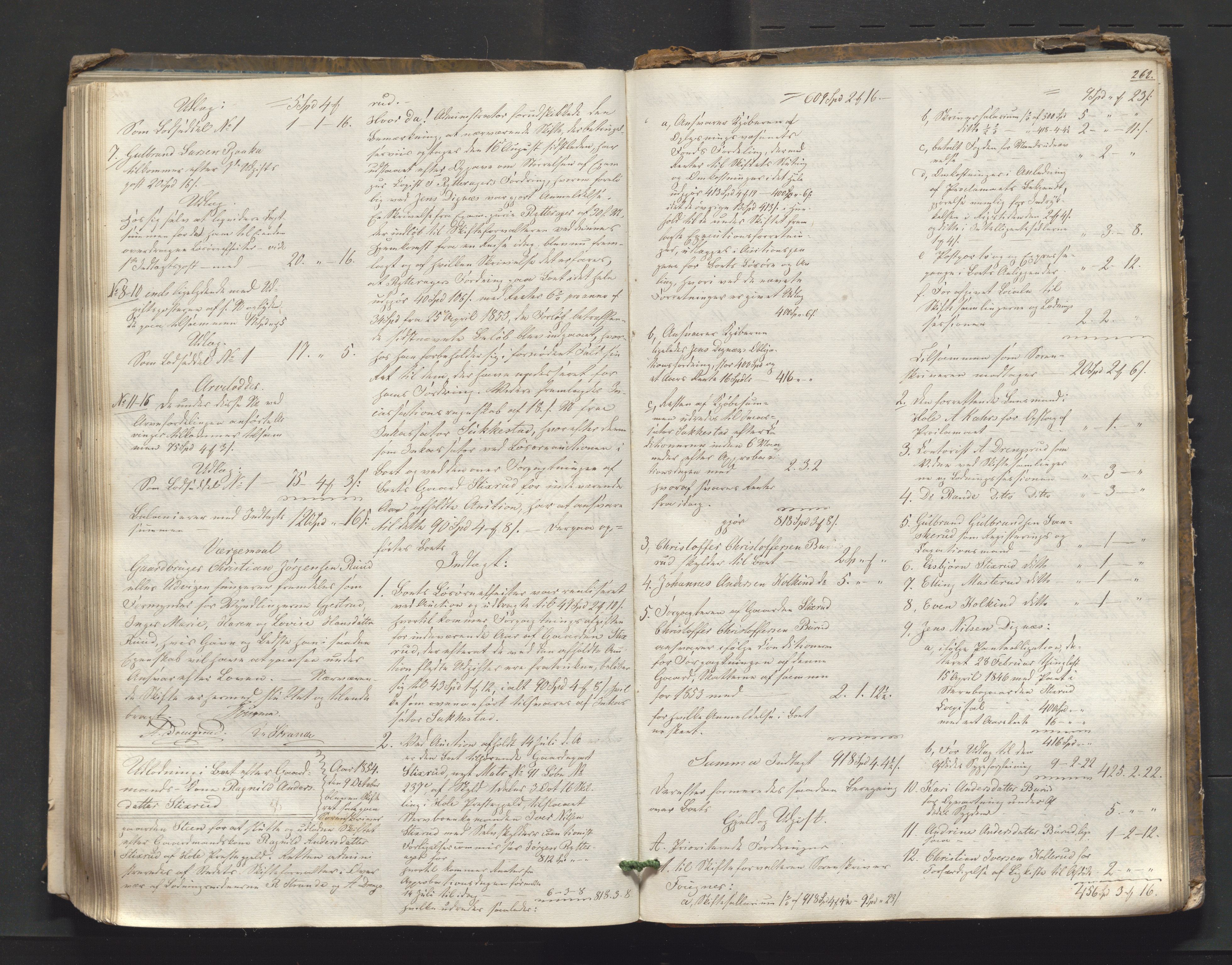 Ringerike sorenskriveri, AV/SAKO-A-105/H/Hb/Hbd/Hbda/L0003: Skifteutlodningsprotokoll, 1847-1857, p. 262