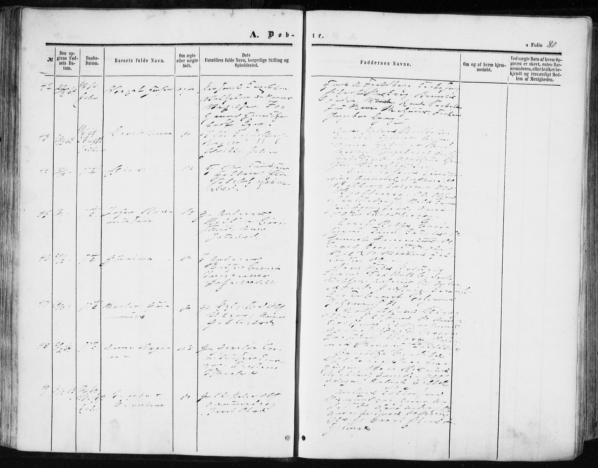 Ministerialprotokoller, klokkerbøker og fødselsregistre - Sør-Trøndelag, SAT/A-1456/634/L0531: Parish register (official) no. 634A07, 1861-1870, p. 80