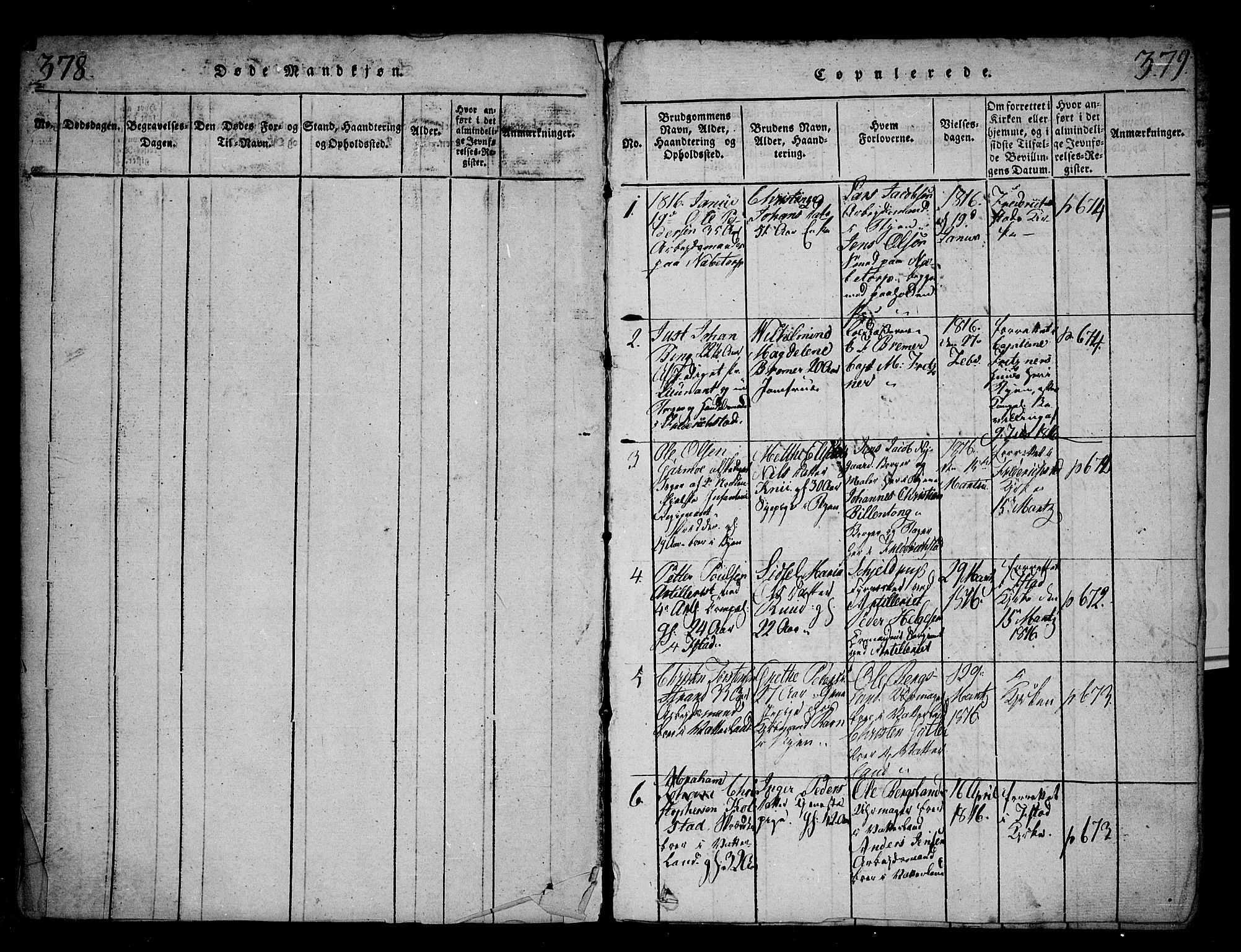 Fredrikstad prestekontor Kirkebøker, SAO/A-11082/F/Fa/L0004: Parish register (official) no. 4, 1816-1834, p. 378-379